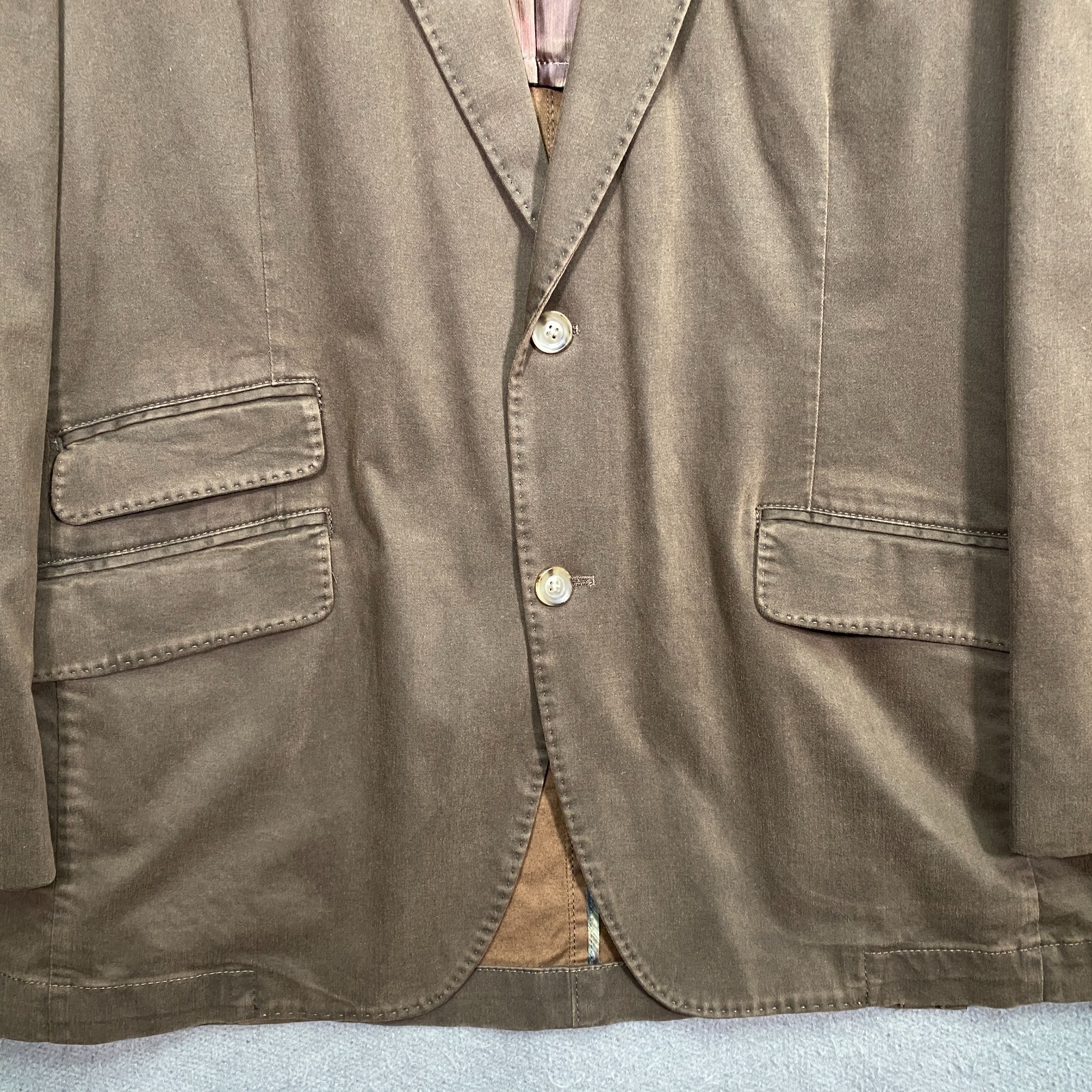 Kroon STING Blazer 42R Brown Cotton Stretch Unstructured Casual 2-Button