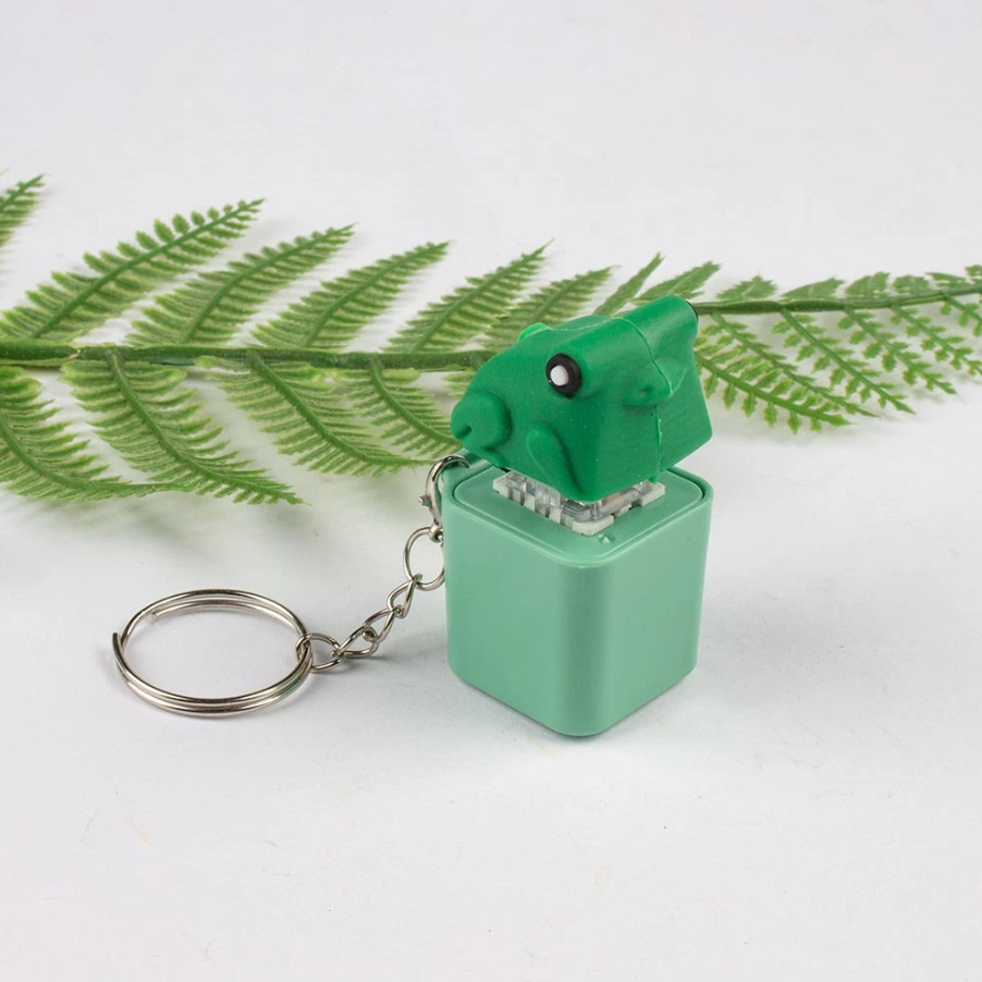 Frog Knocking Toy Frog Keyboard Keychain Decor Emit Light And Sound Pendant TL