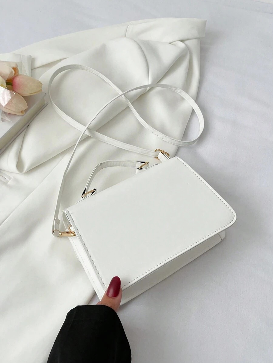 Women PU Leather Crossbody Bag Patchwork Bow Flap Square Shoulder Commute Purse