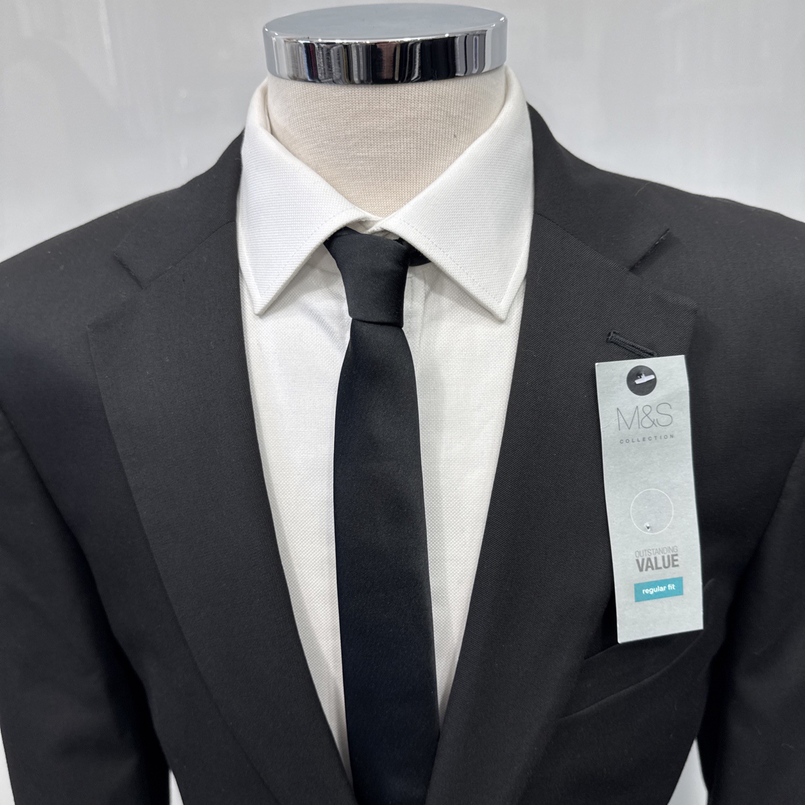 M&S COLLECTION Black Regular Fit Machine Washable Suit Jacket Chest 40L