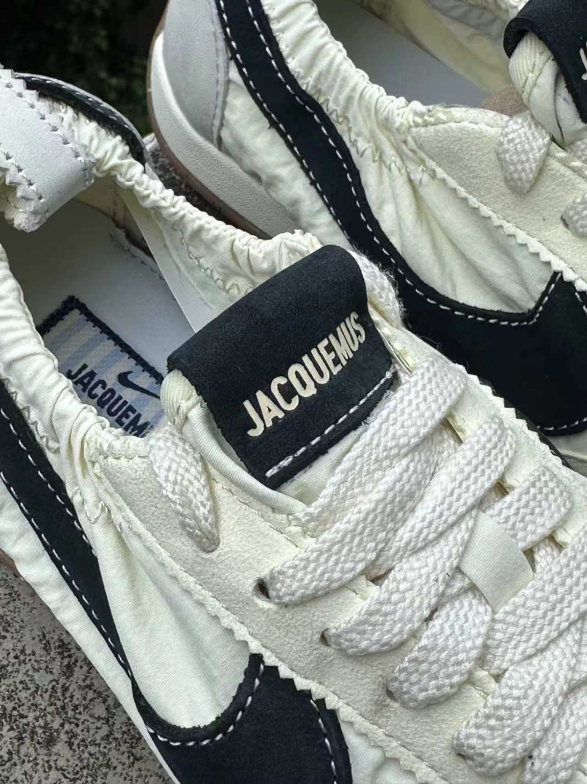 Mens Jacquemus x Nike Moon Shoe Cream Dark Navy Flat Designer Running Sneakers