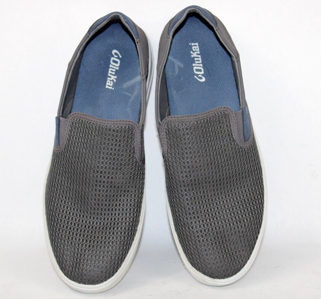 OluKai Lae’ahi Mens Size 12 Blue Depth Shoes Blue Mesh Slip On Sneakers EXC