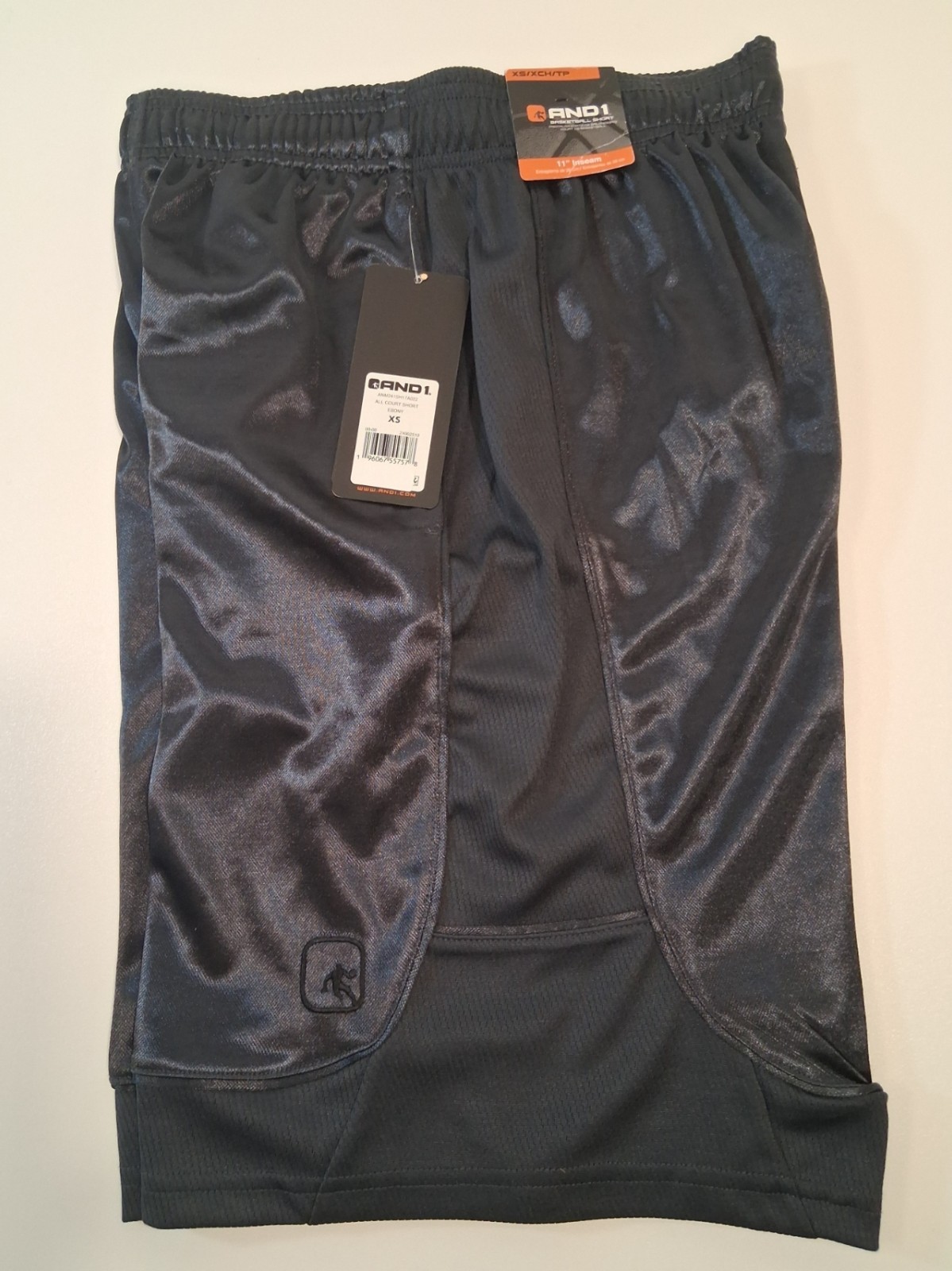 And1 Mens Basketball Gym Court Shorts Adjustable Waist S-3XL Dark Grey Ebony NEW