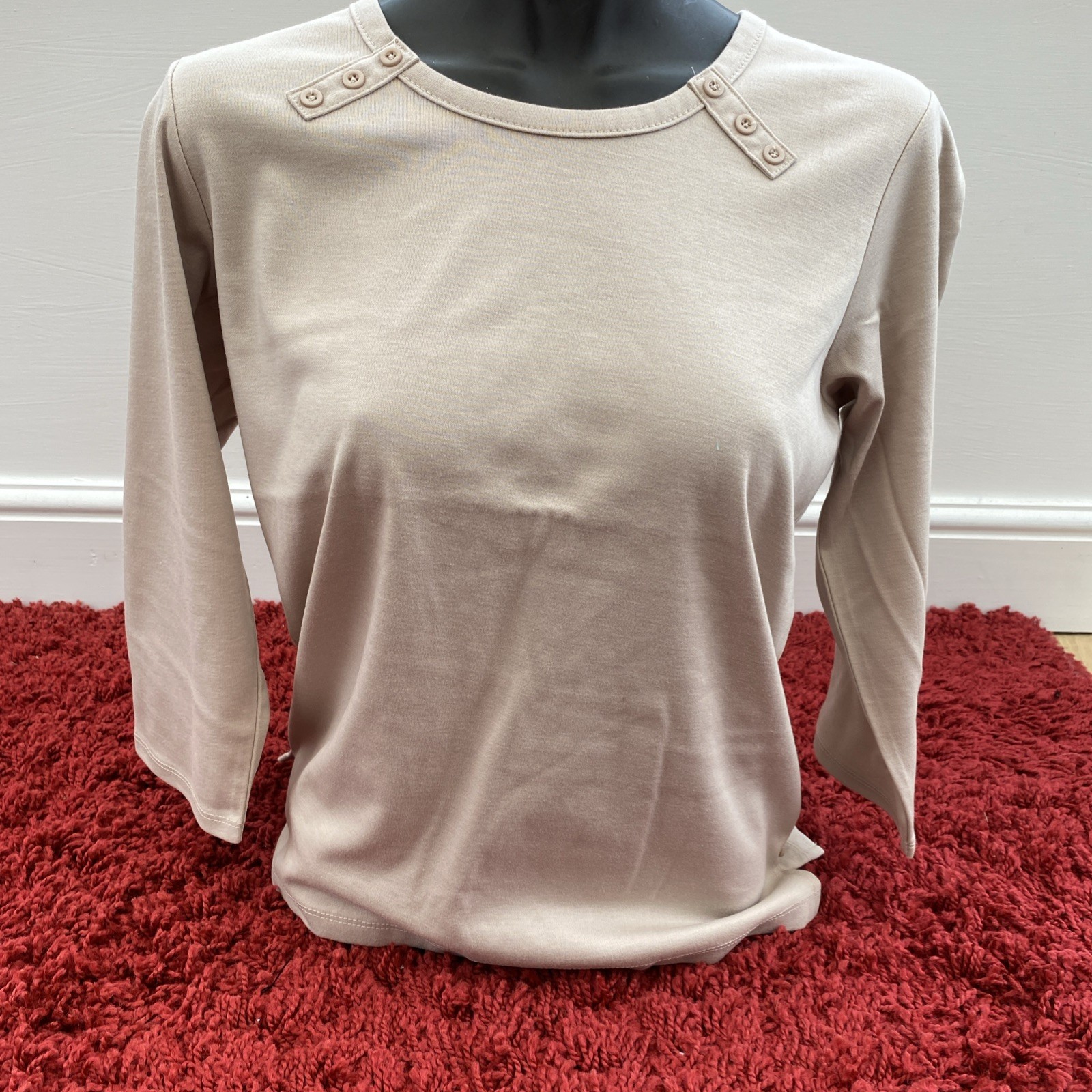 Emreco Ladies Size 12 Cappuccino Colour 3Qtr Sleeve Top, Machine washable BNWT