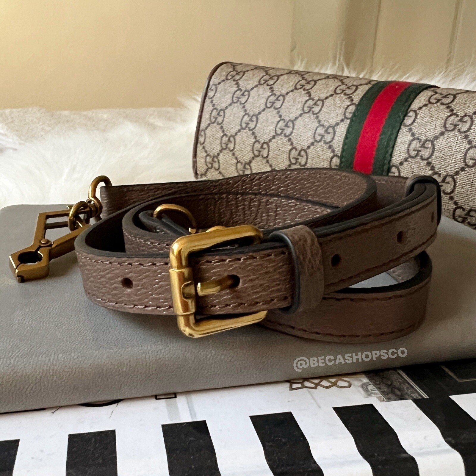 Genuine Leather Crossbody Shoulder Strap Replacement For Gucci Bag