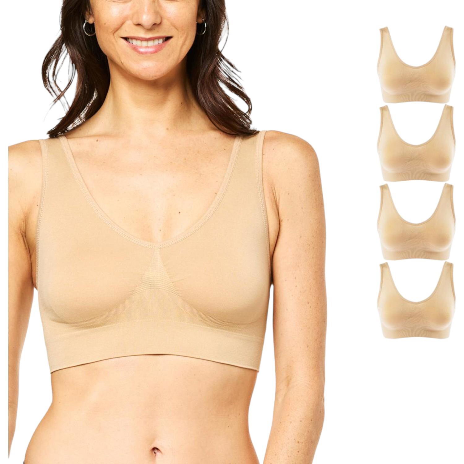 Rhonda Shear 4-pack Original Ahh Bra Beige