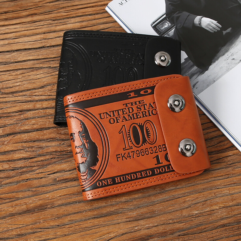 Men’s Novelty US 100 Dollar Wallet PU Leather Card Holder Bill Money Billfold US