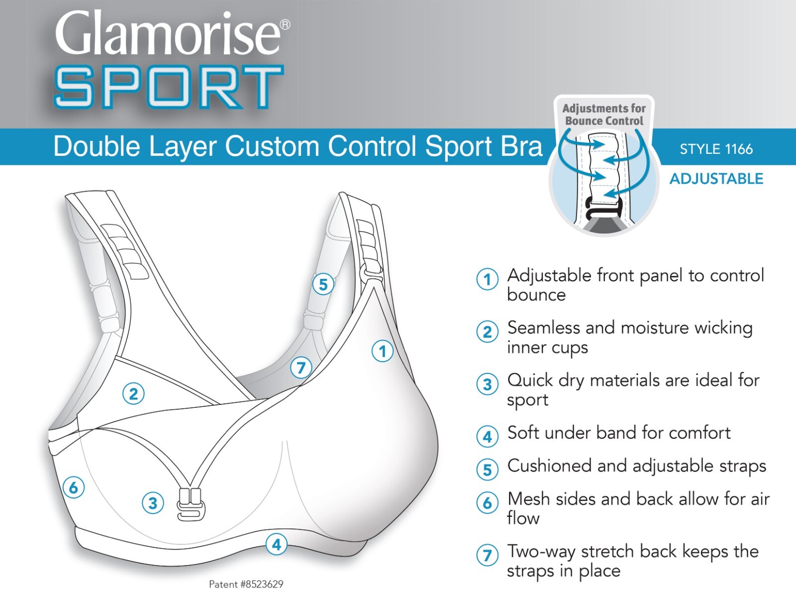 Glamorise SPORT Bra 2-Layers Wire-Free LOW-HIGH IMPACT SUPPORT Pink & Orange NEW