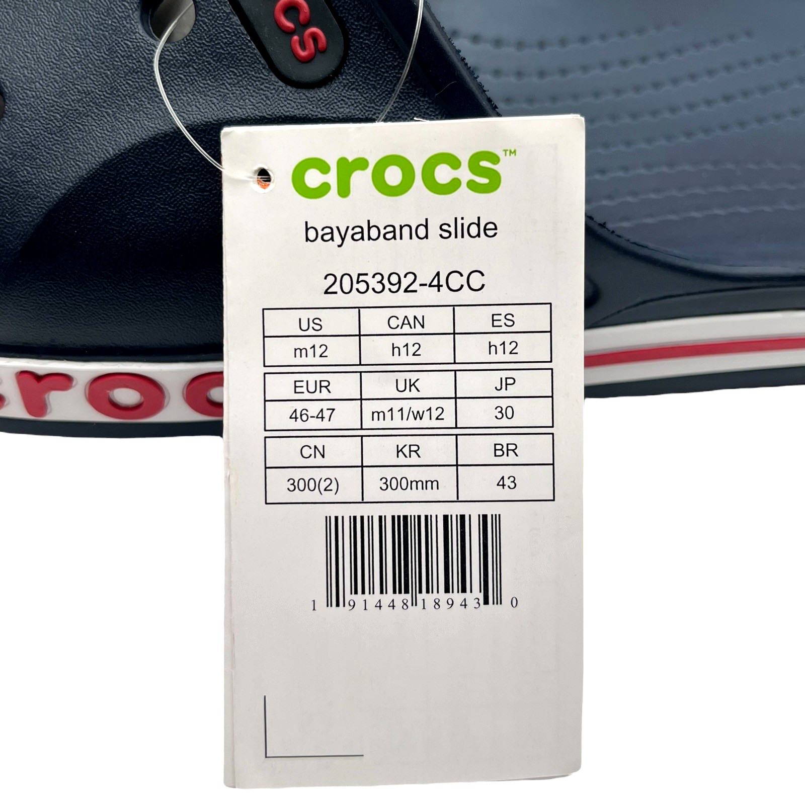 Crocs Bayaband Mens Slide Sandals Size 12 Navy Blue Water Friendly Lightweight