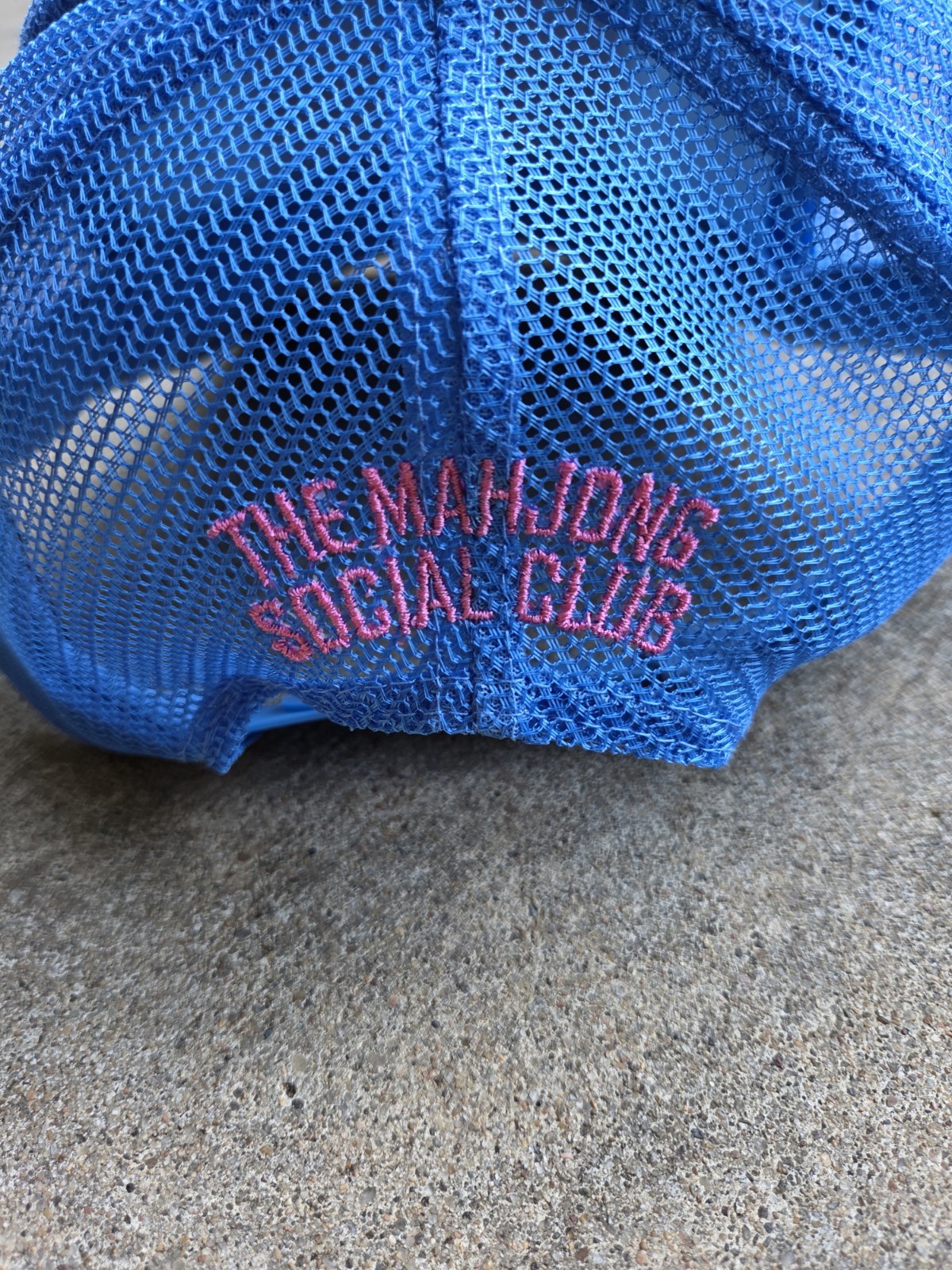 OTTO Blue Mesh Back Adjustable Trucker Hat “The Mahjong Social Club” One Size