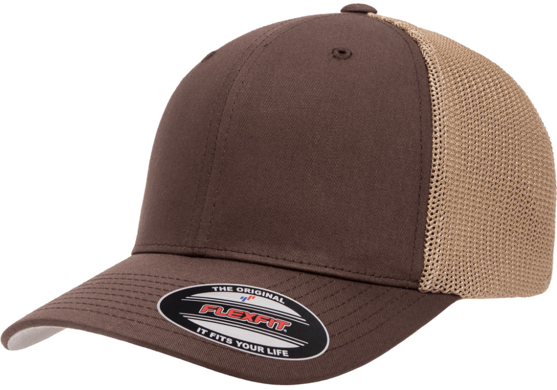 Flexfit Trucker Hat 6511 Fitted Mesh Baseball Cap Plain Blank Flex Fit OSFM