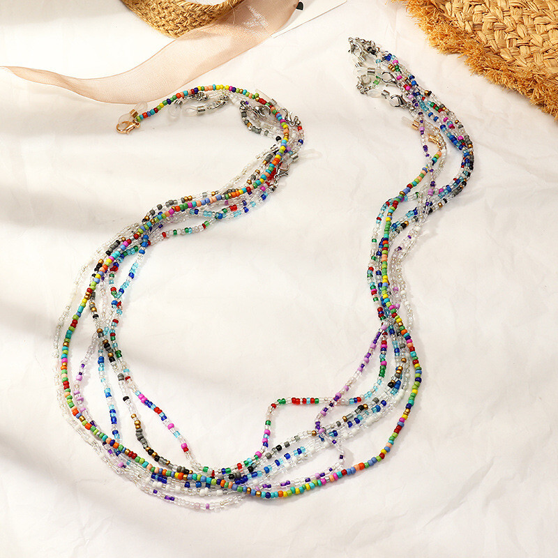 Fashion Eyeglass Chain , Mask Chains Retro Colorful Beads Lanyards