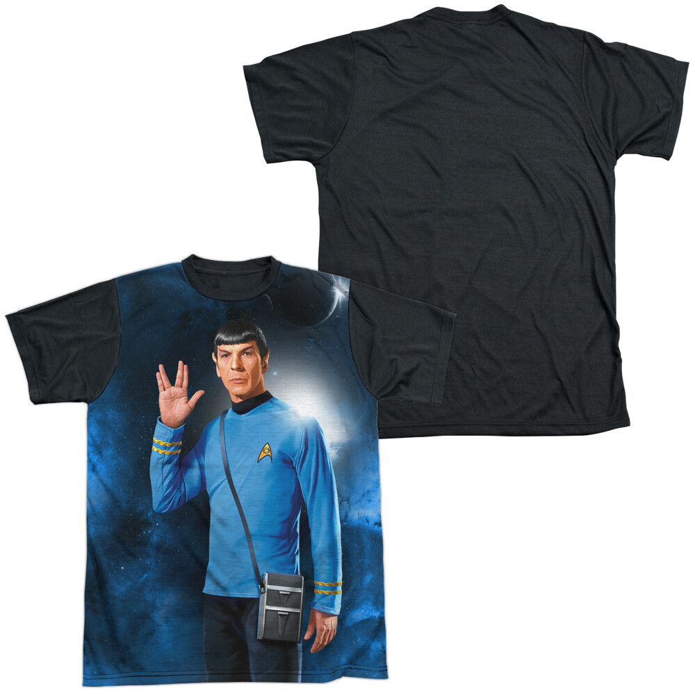 Star Trek Live Long Adult Halloween Costume T Shirt (Black Back), S-3XL