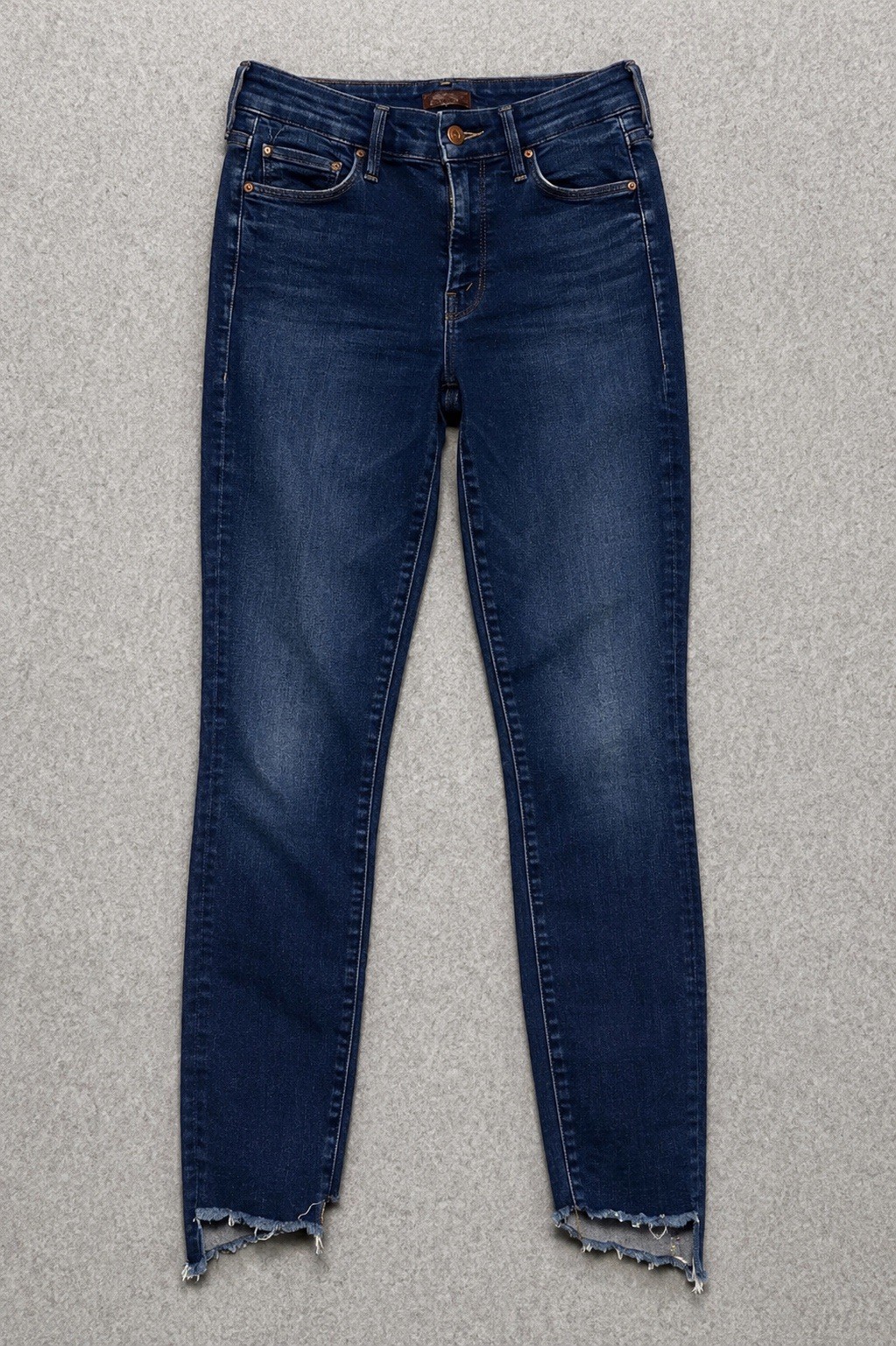 MOTHER The Looker Ankle Jeans Womens 25 Skunk Ape Raw Two-Step Hem Ankle Denim