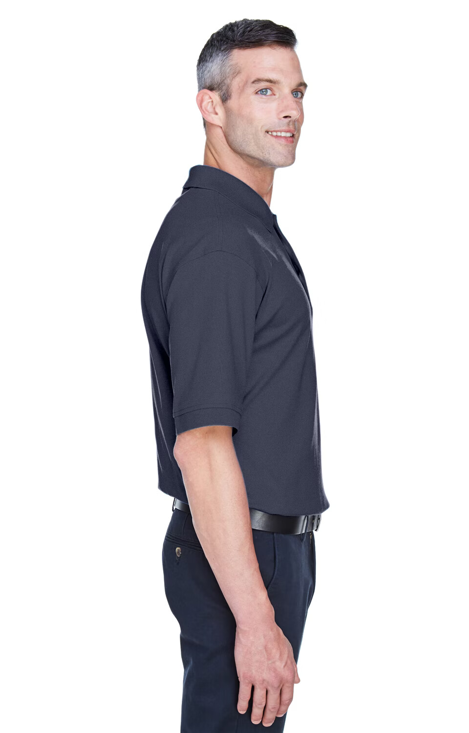 Devon & Jones Men’s Solid Color Interlock Polo White or Navy D140S Sizes 2XL-4XL