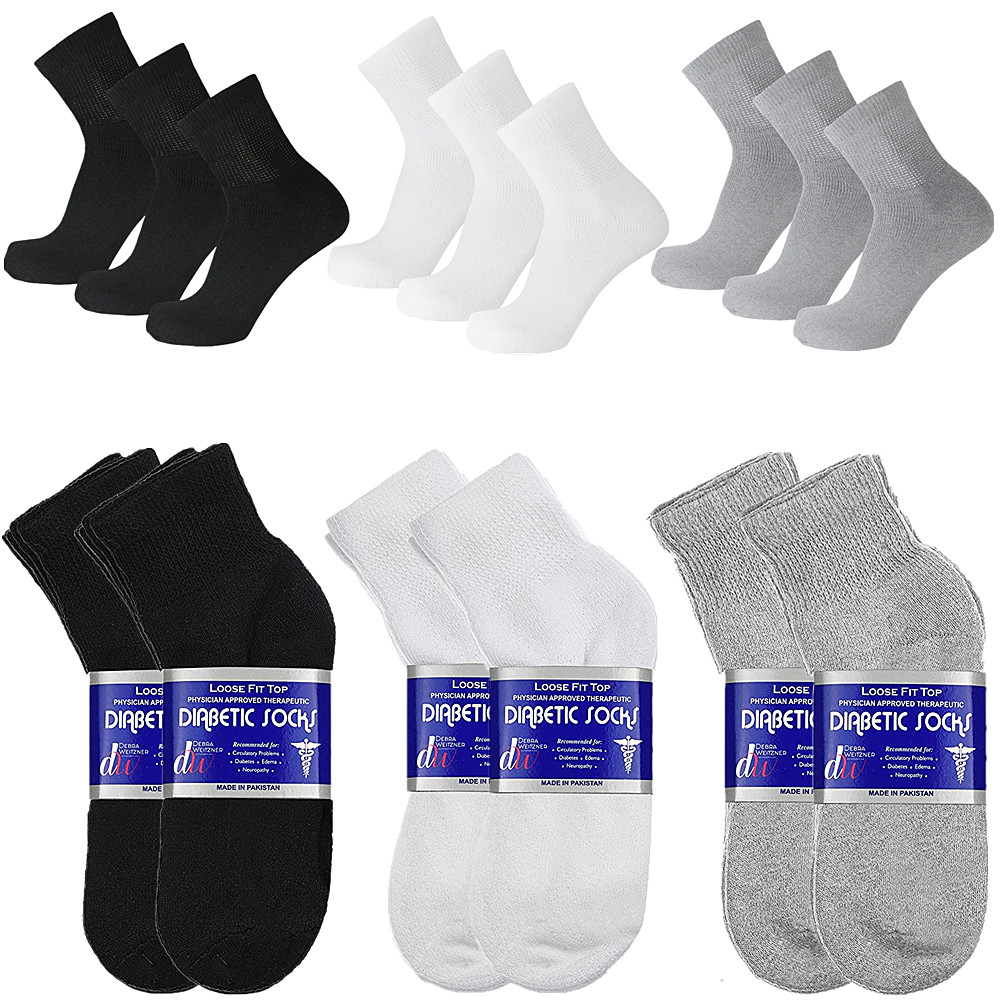 3-12 Pairs Mens Womens Diabetic Circulatory Ankle/Quarter Cotton Socks Size 9-15