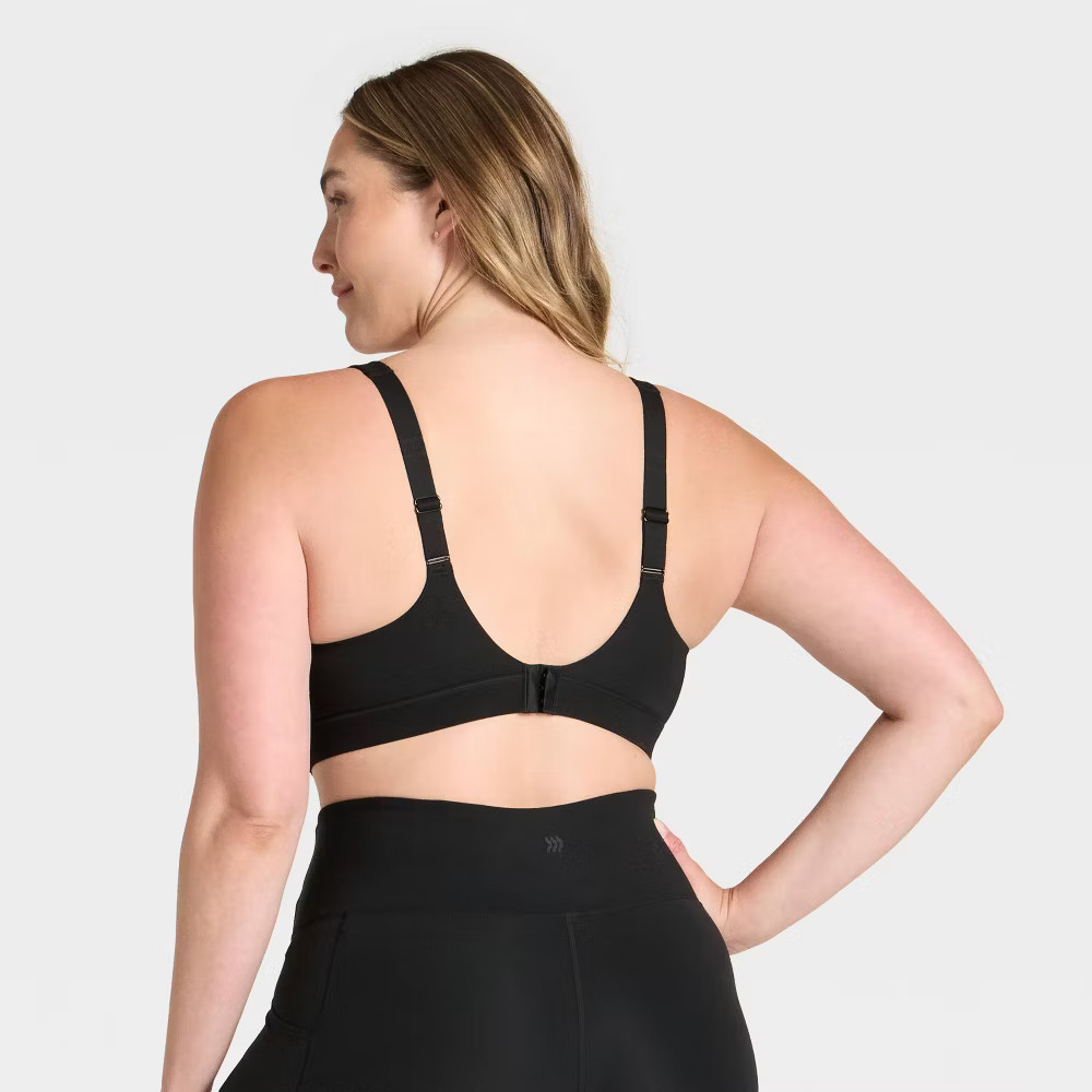 Women High Support Convertible Sports Bra – All In Motion Black L