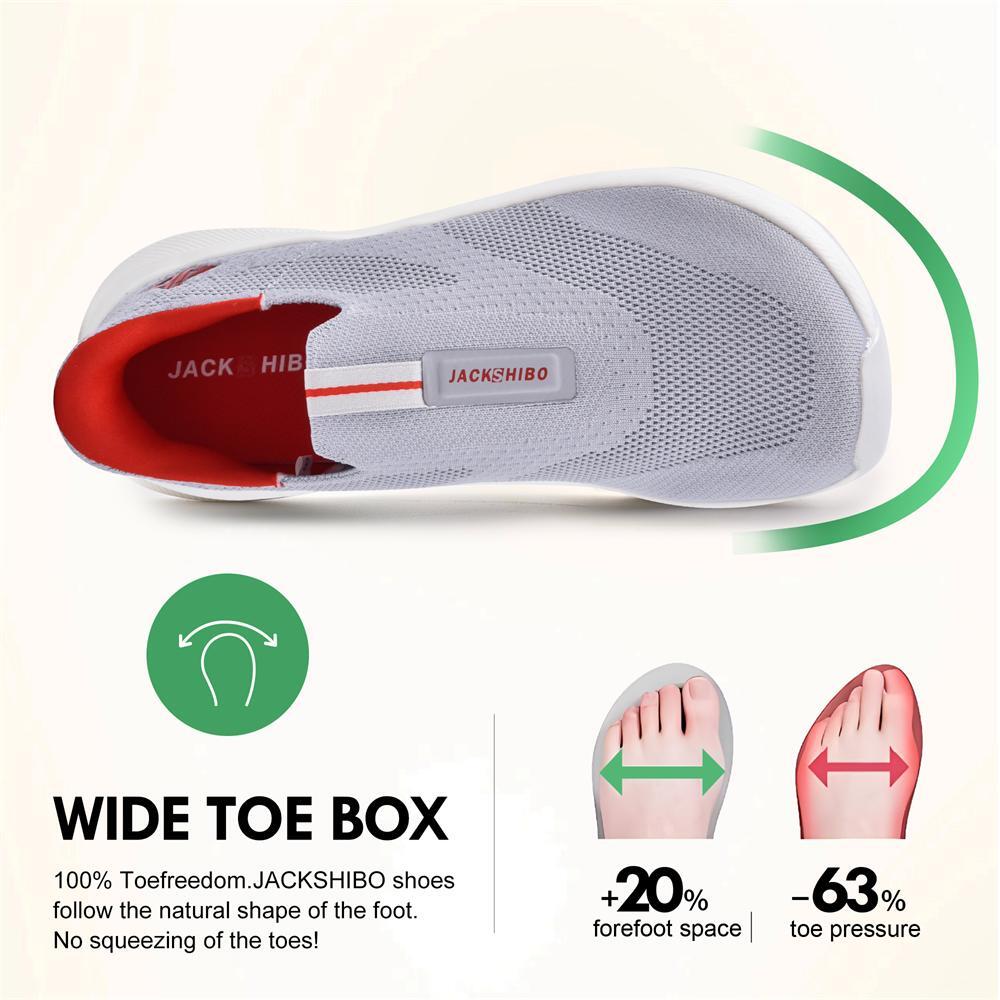 Mens Slip on Free up Hands Shoes Wide Toe Box Arch Support Orthopedic Sneakers