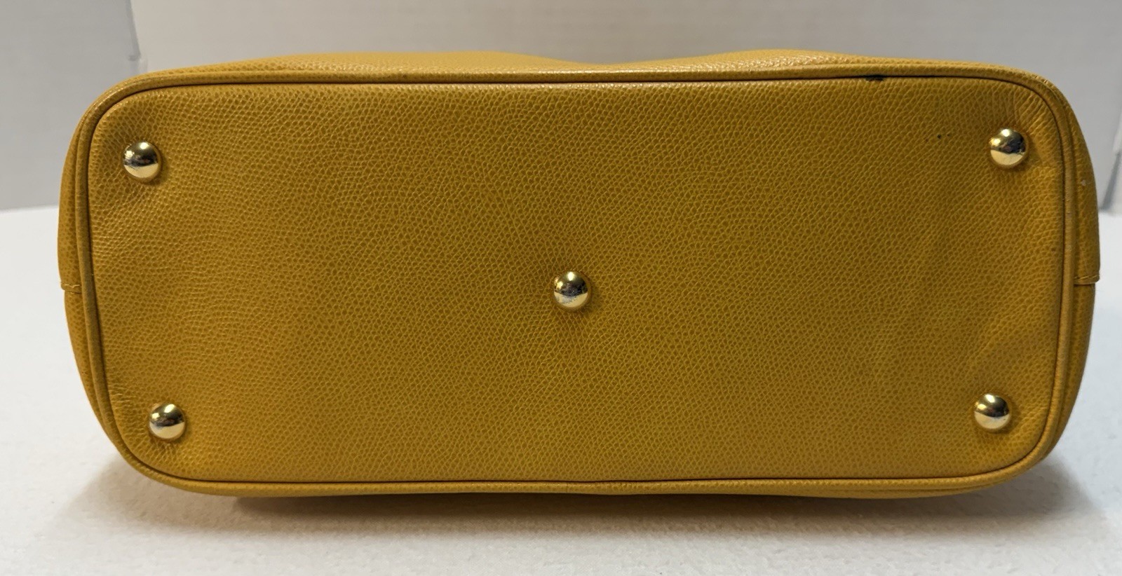 Vintage 80s-90s Stefano Bravo Yellow Leather Italy Bolide-Style Dome Satchel Bag