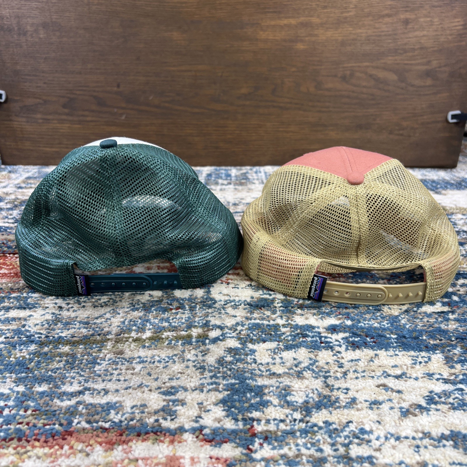 Lot of 2: Patagonia Line Logo Ridge LoPro Trucker Hat. Logo Green White x2