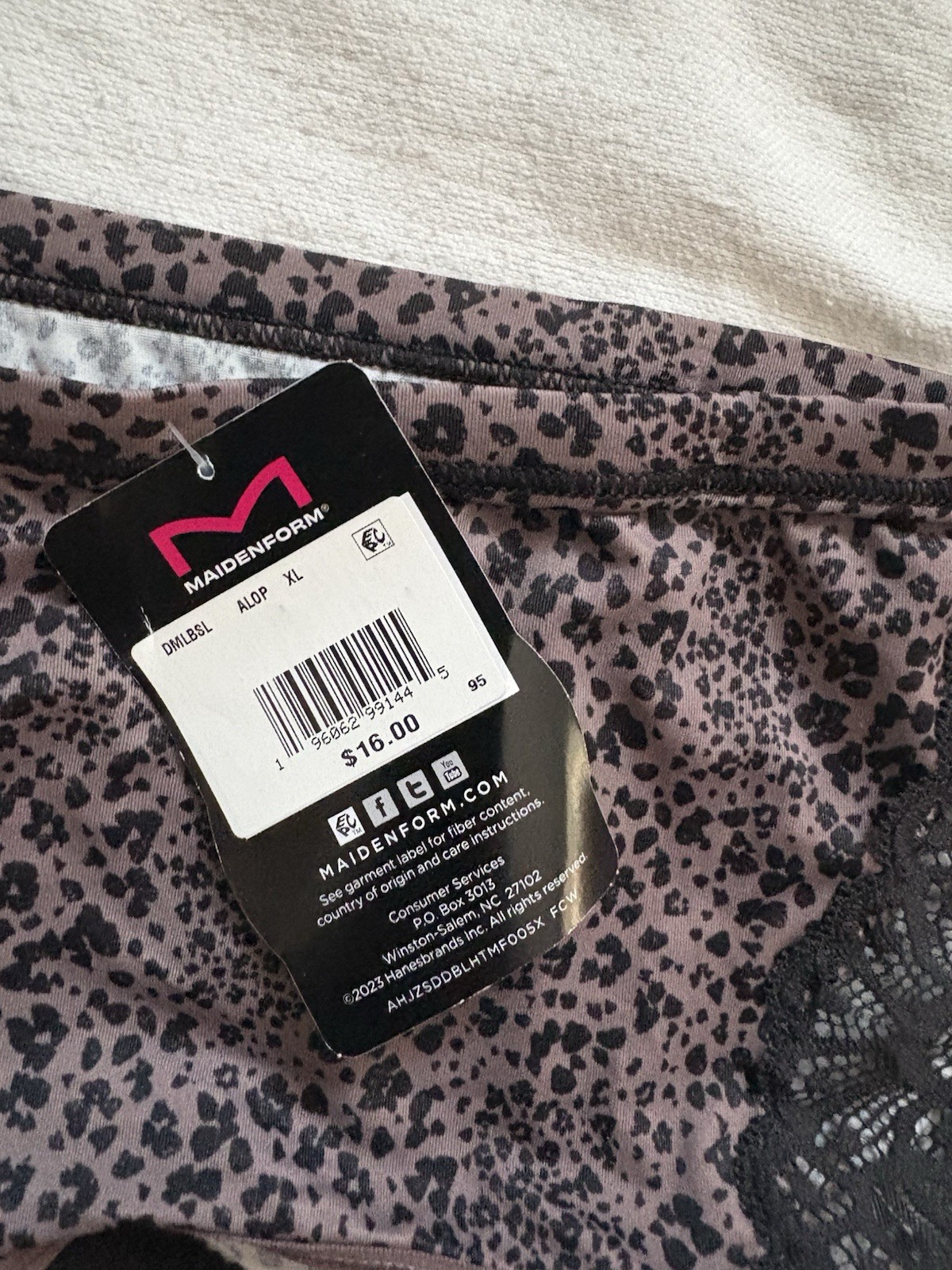 NEW Maidenform Moderate Period Hipster Panty Black Women’s Size Xlarge DMLBSM