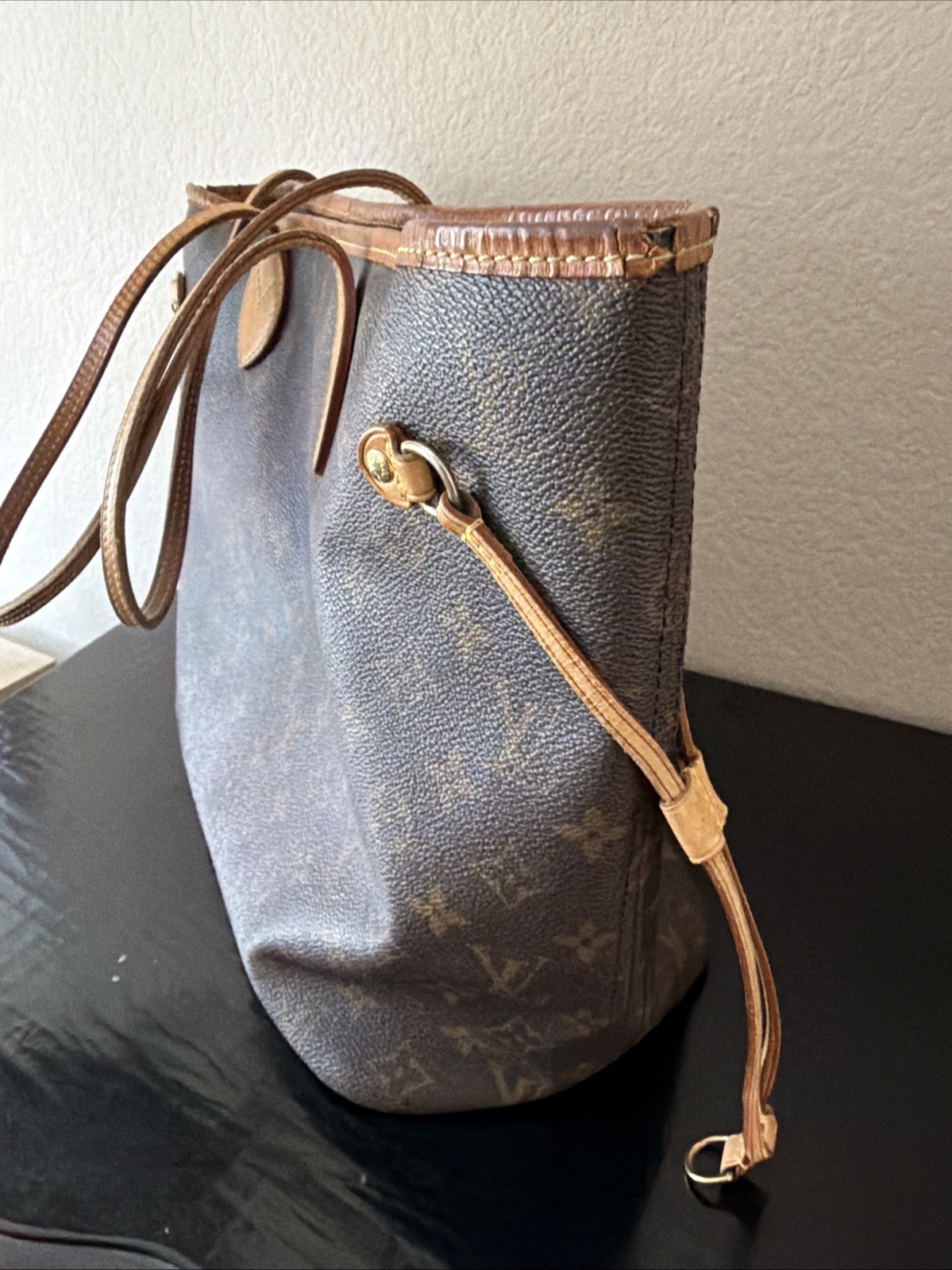 LOUIS VUITTON Neverfull MM Monogram Canvas Beige Tote Bag M40156
