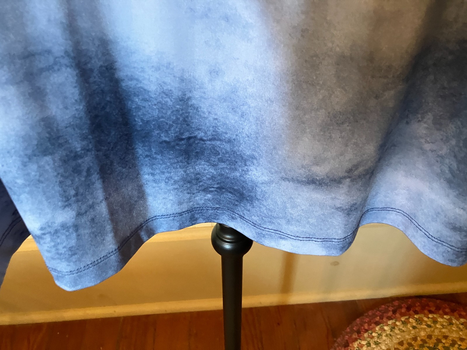 CATHERINES ~2X~Blue Tie Dye~Flutter S/SLV~Stud Embellished~Slinky Knit Tunic Top