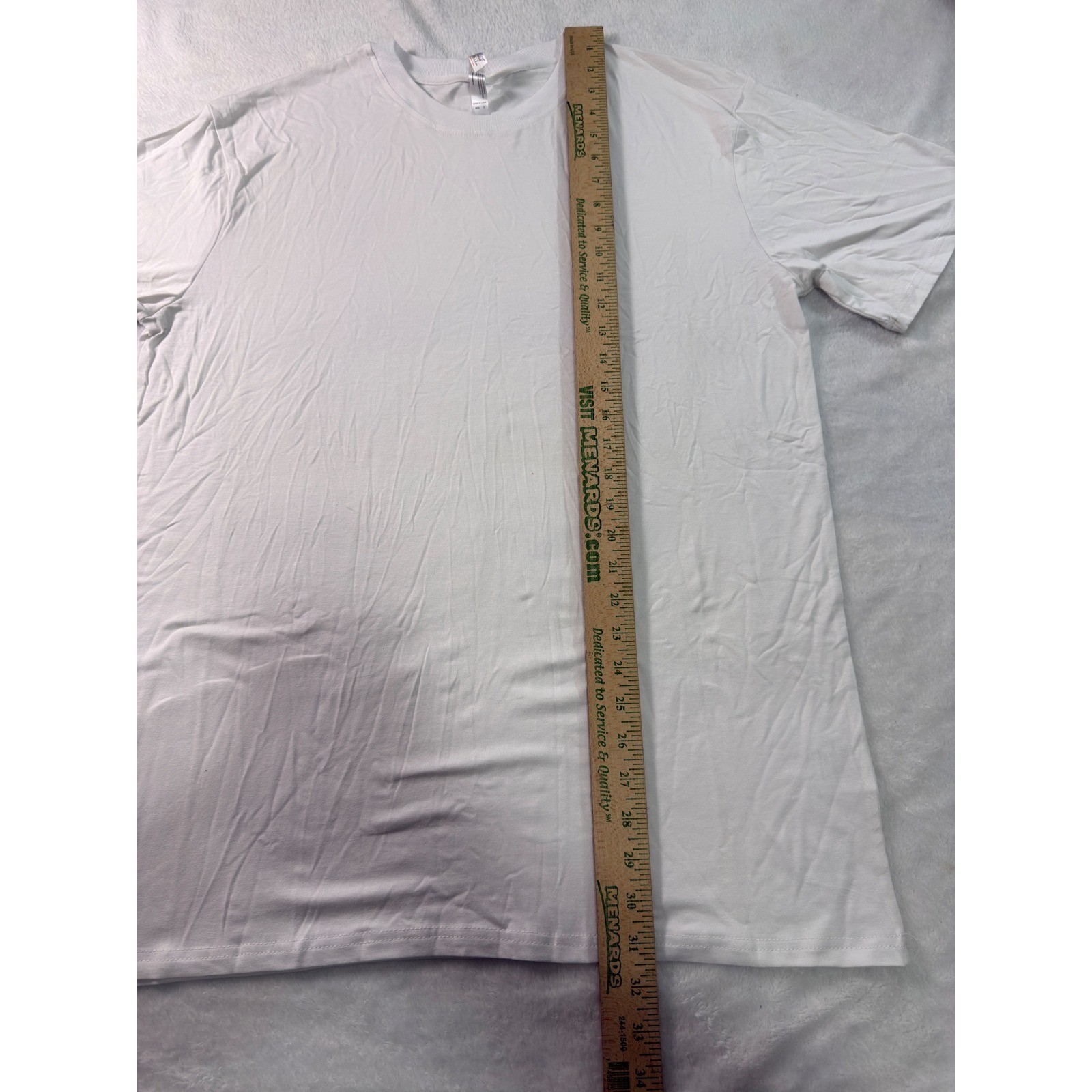 White Bamboo Cotton Blend Short Sleeve Crewneck T-Shirt Mens Large UPF 50+