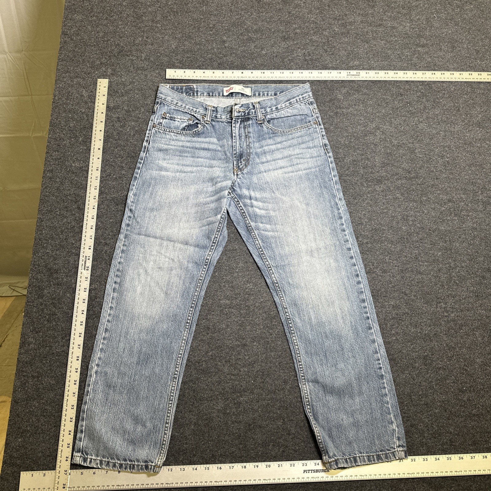 # 78 Levis 505 Regular Fit Jeans Mens 12 Husky Blue Denim Straight Leg 32×27