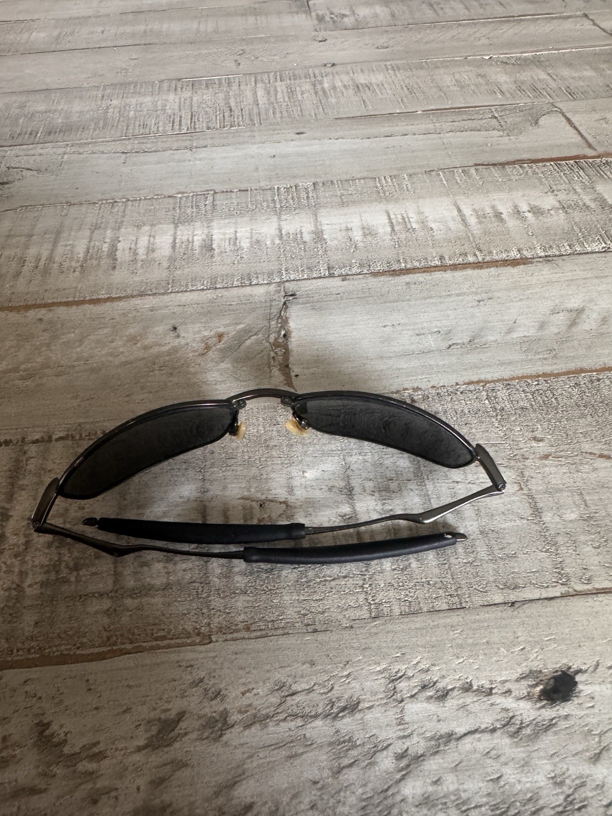 Oakley Whisker Pewter Black Sunglasses Frames 12-849 60-19 Polarized Metal Oval