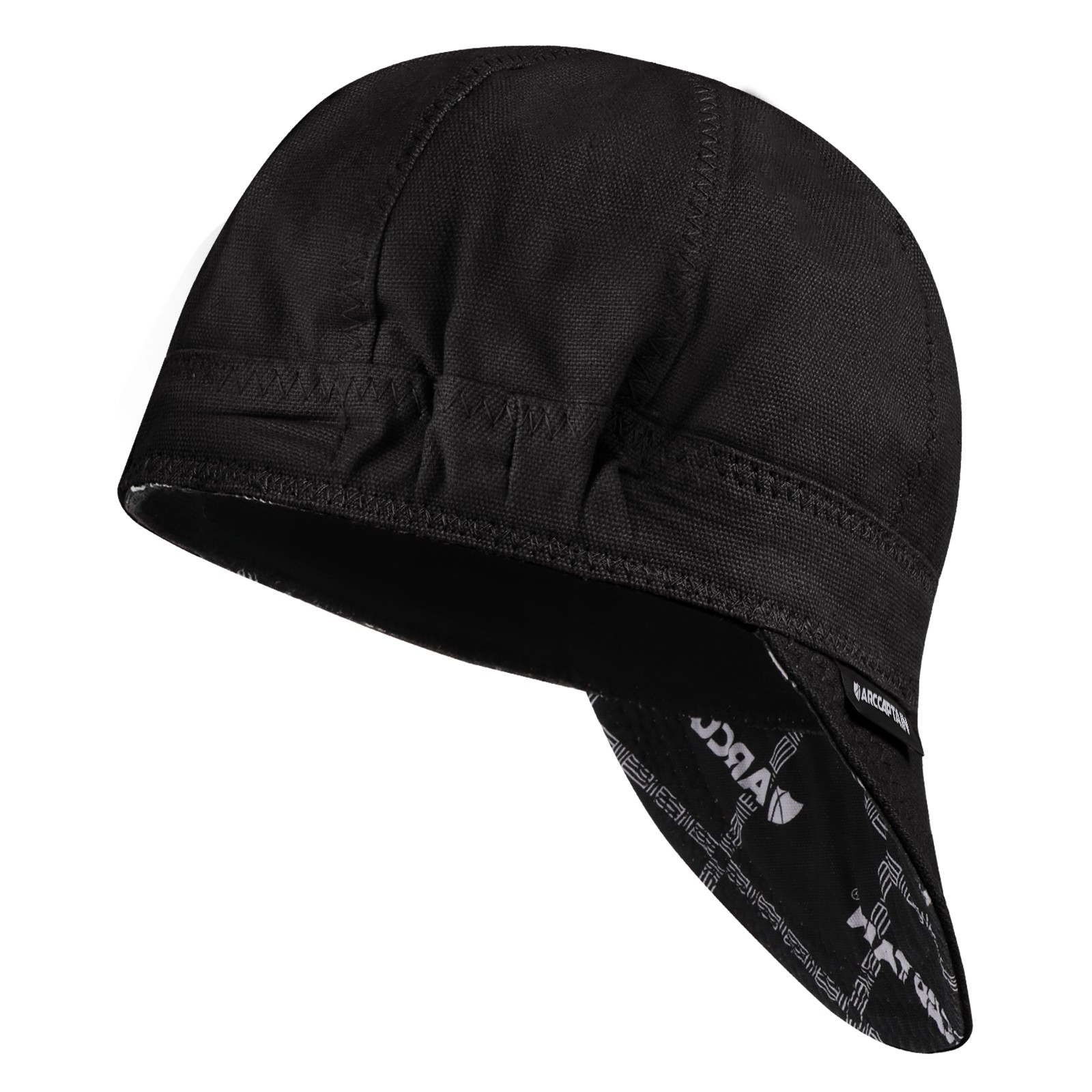 ARCCAPTAIN Welding Cap Reversible Welder Hat with Elastic Retractable Band Black