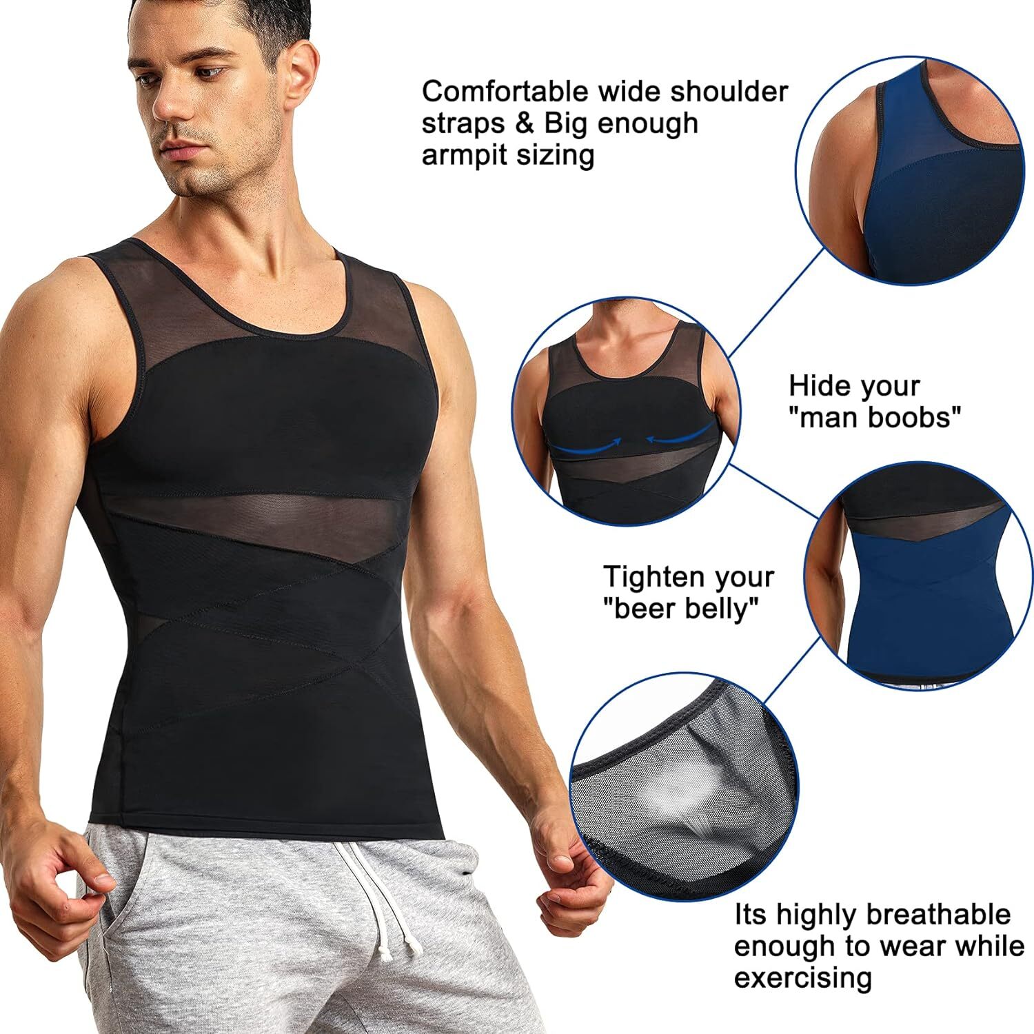 Fajas Colombianas para Hombres Men BODY SHAPER ABDOMEN CONTROL Slimming Girdles