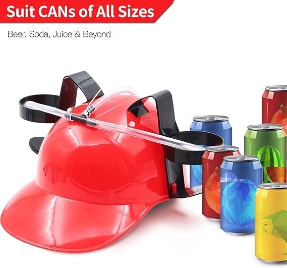Drinking Helmet – Can Holder Cap Drinker Favor Hat Party Fun Beverage Gadgets