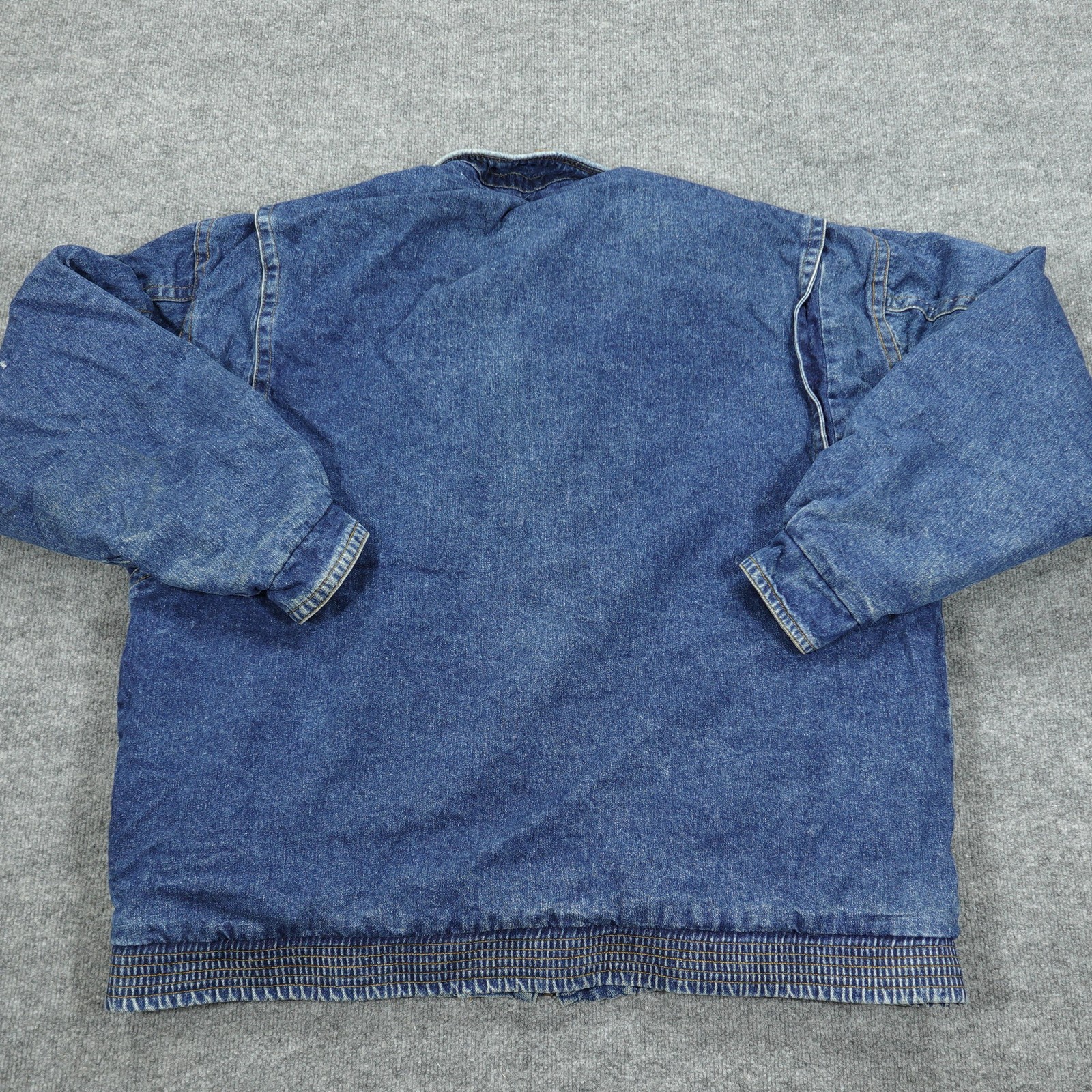 Vintage Boulevard Jacket 3XLT Blue Men Denim Bomber Lined Insulated Pockets