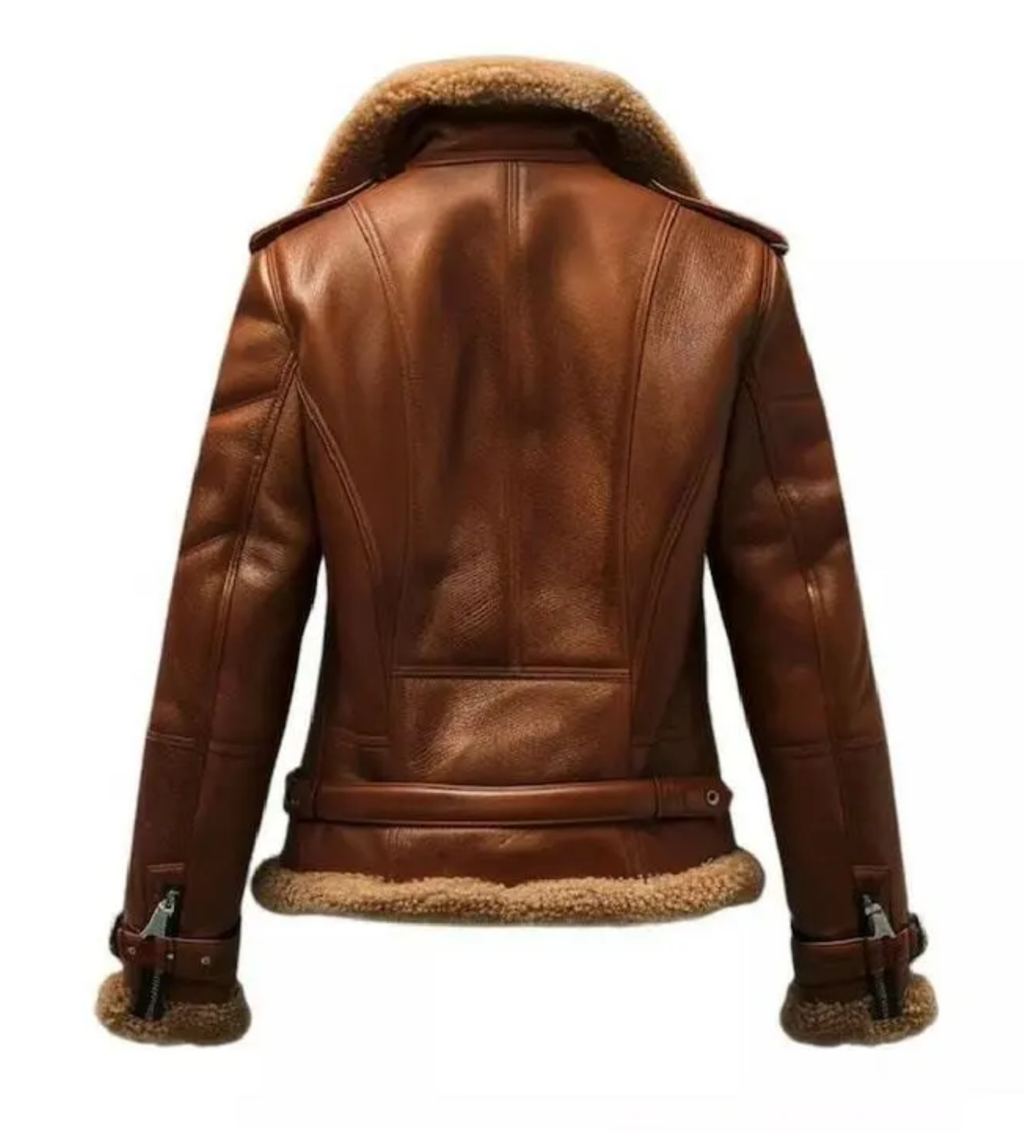 Women’s Handmade Sheepskin Aviator Bomber Jacket Genuine Leather