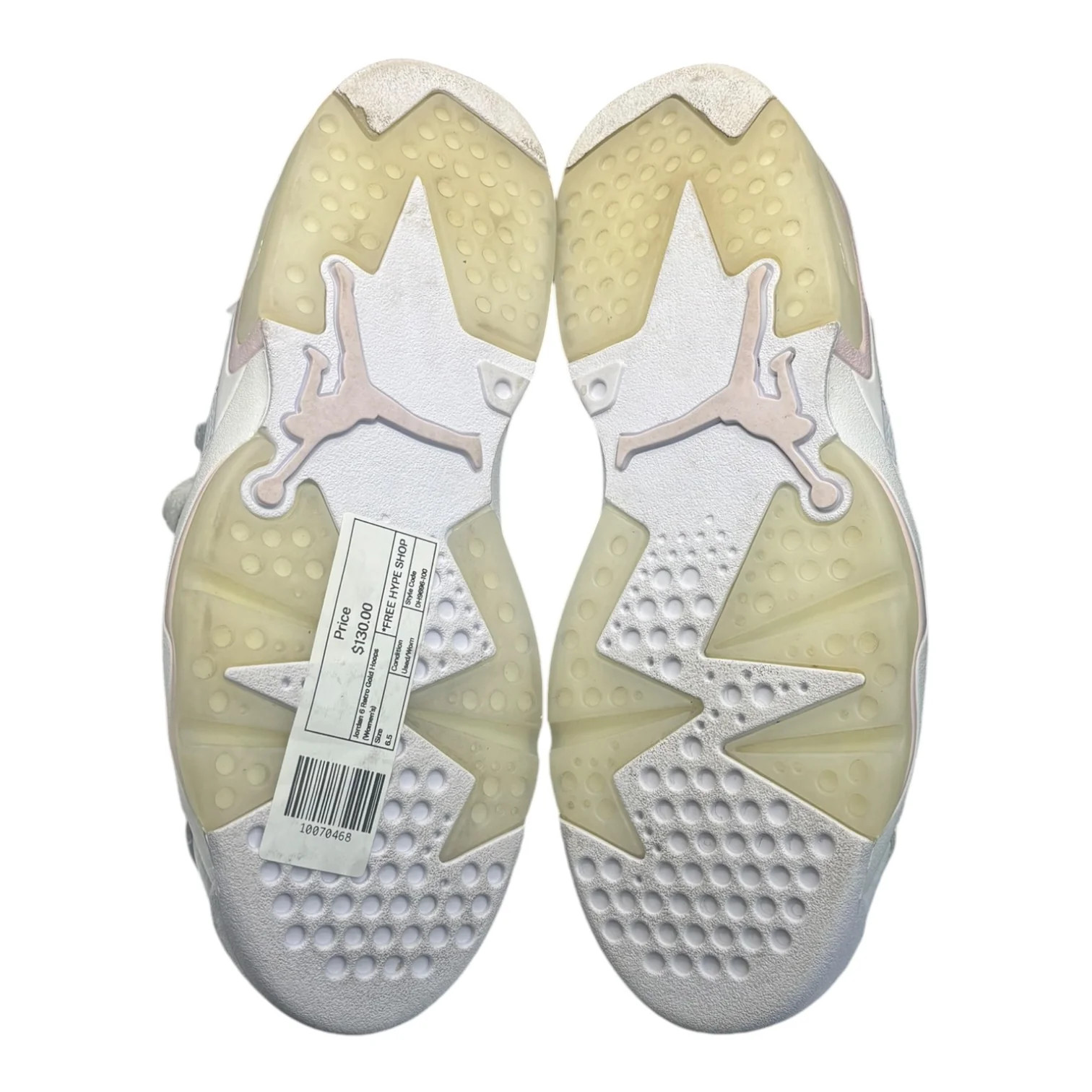 Jordan 6 Retro Gold Hoops (Women’s) szie 6.5M – Used/Worn