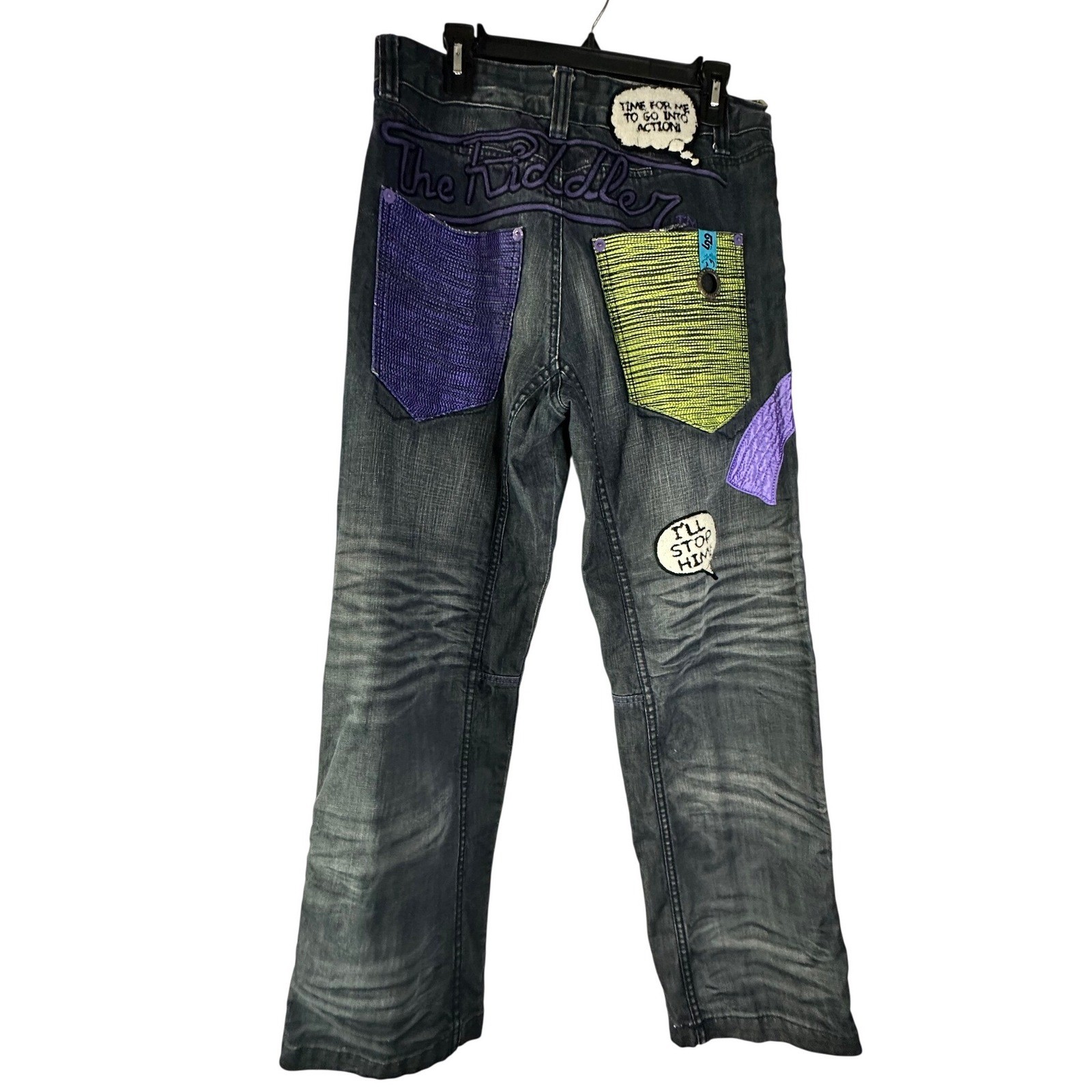 Lot 29 DC Comics Embroidered The Riddler Jeans Size 34′ Waist