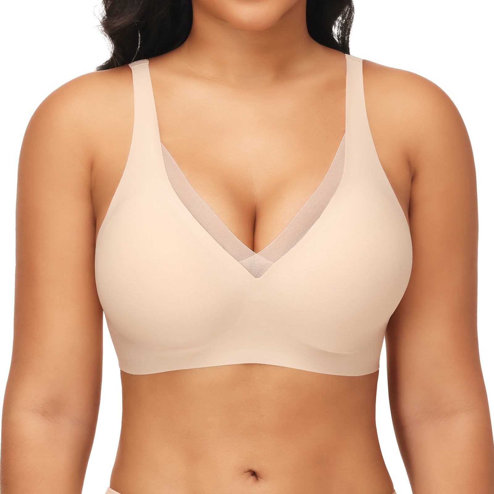 Women Wireless Bras Jelly Bralette Supportive T-shirt Bra No Underwire Soft Skin