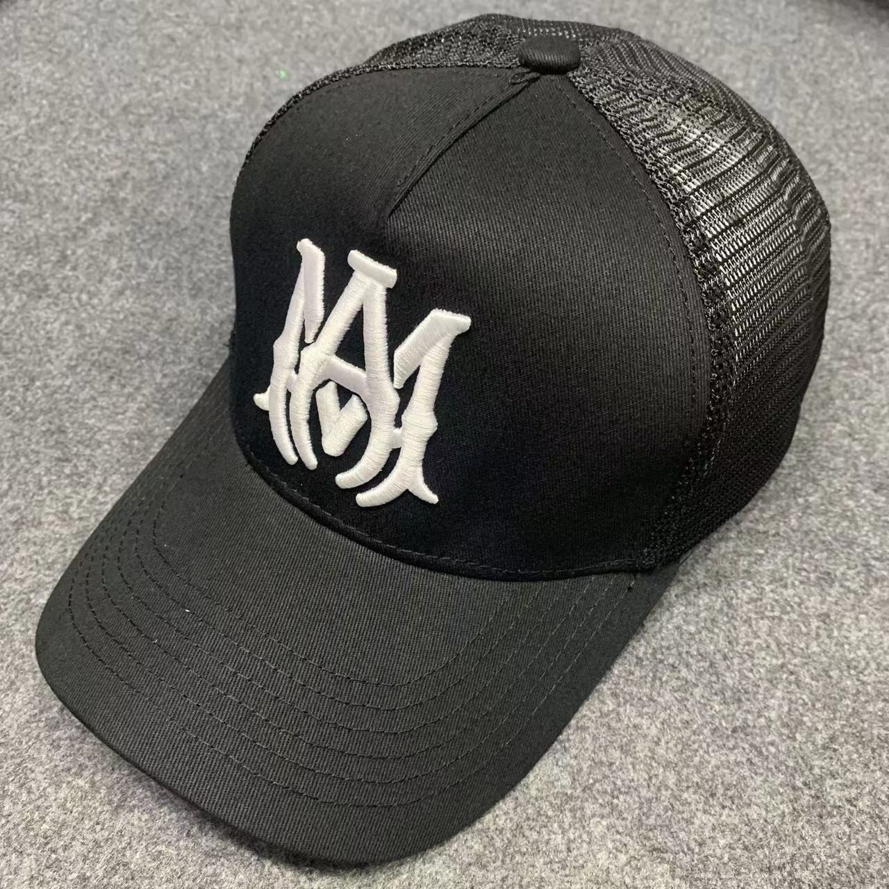 AMIRI Gothic Logo Mesh Trucker Cap Men Women Adjustable Baseball Hat 2 Colors