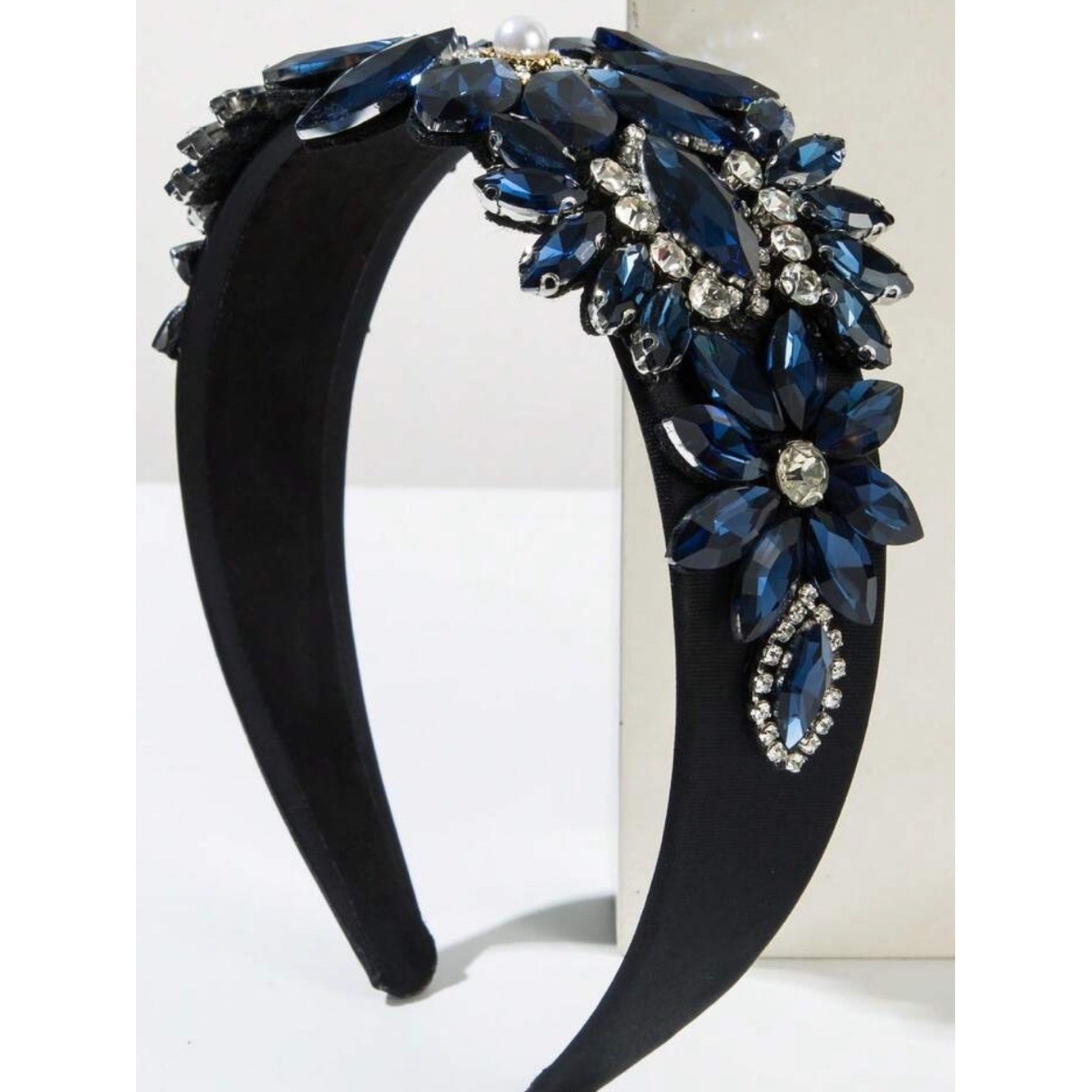 Embellished navy Blue Crystal Headband
