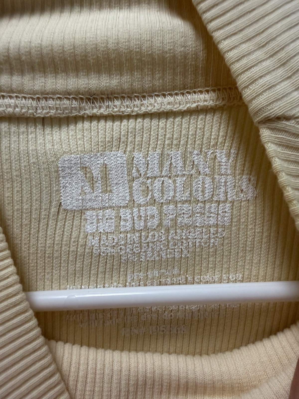 Big Bud Press Ribbed Turtleneck Off-White Cotton Blend “Many Colors” Size M