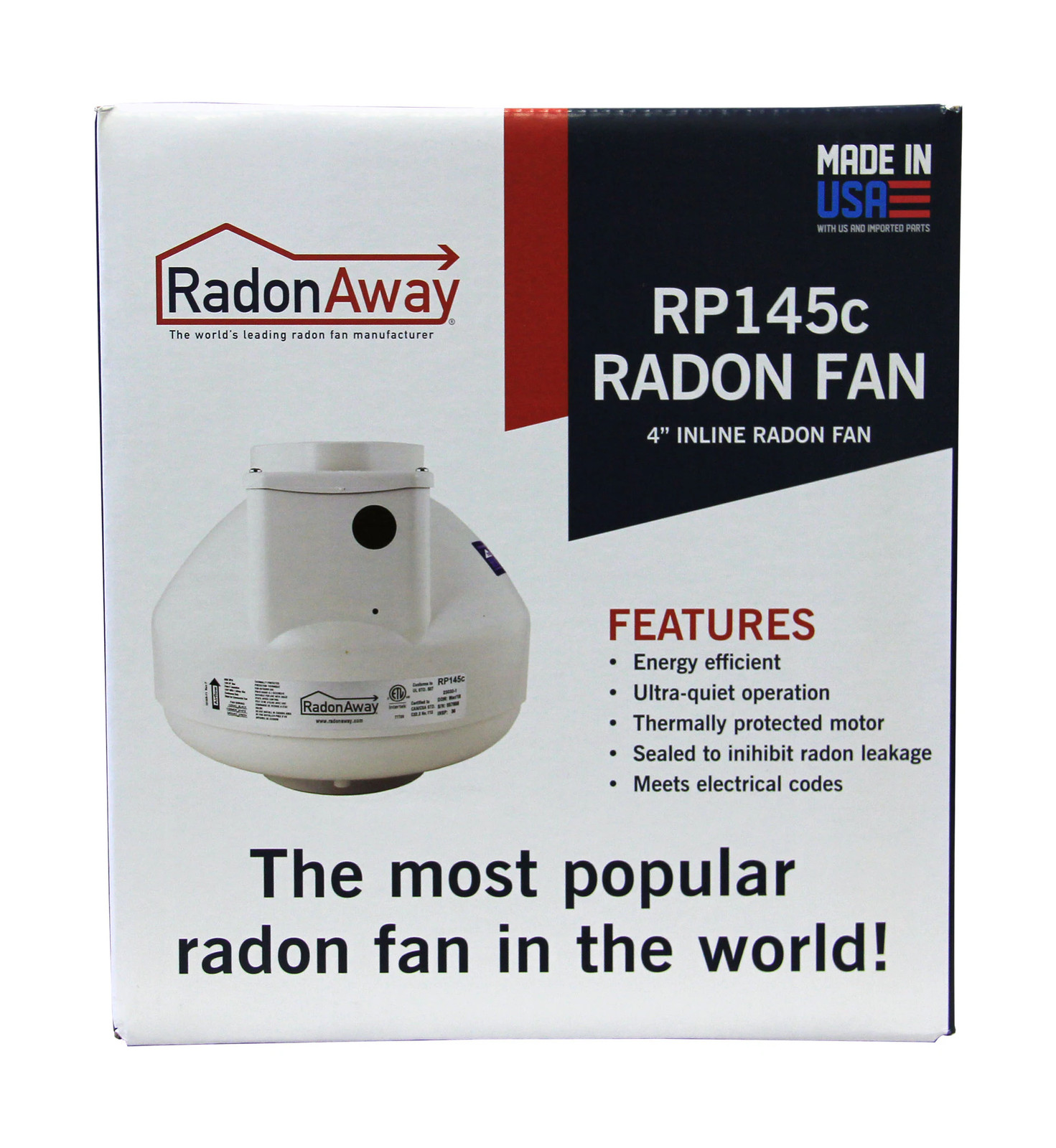 RadonAway 9.7-in dia 166 CFM Plastic Centrifugal radon mitigation fan|16477