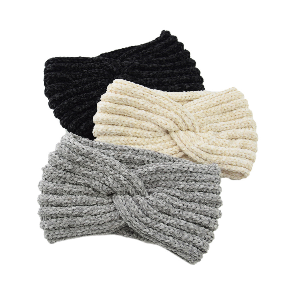 Women Winter Knitted Crochet Knotted Wide Headband Ear Warmer HeadWrap Turban