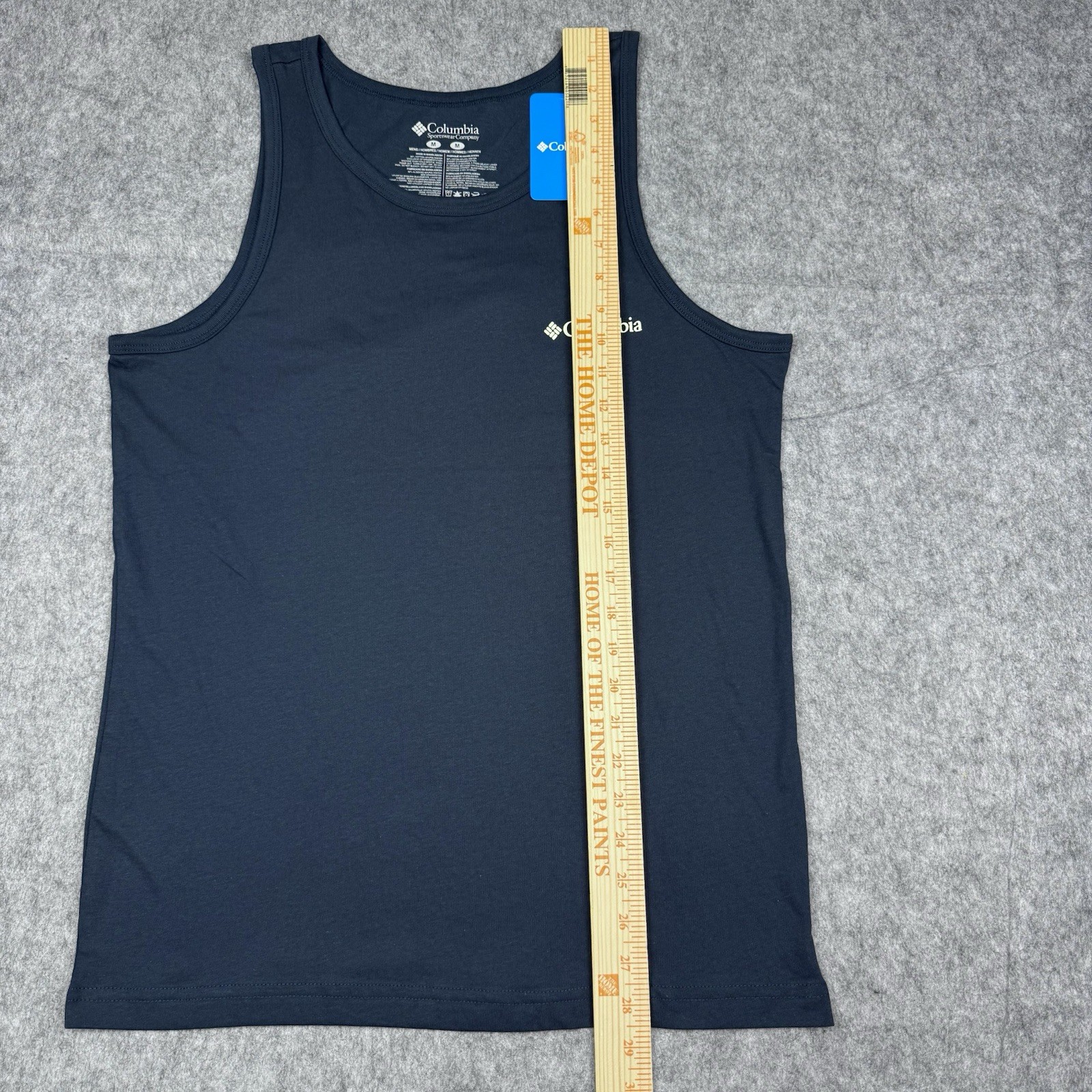 Columbia NWT Navy Blue Mens M Graphic Logo Sleeveless Tank Top T Shirt Gym
