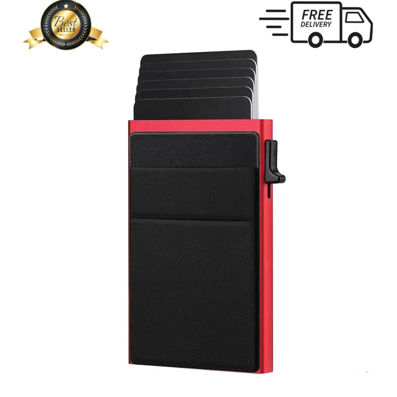 Mens RFID Blocking Wallet Slim Credit Card Holder Black Minimalist Auto Pop Up