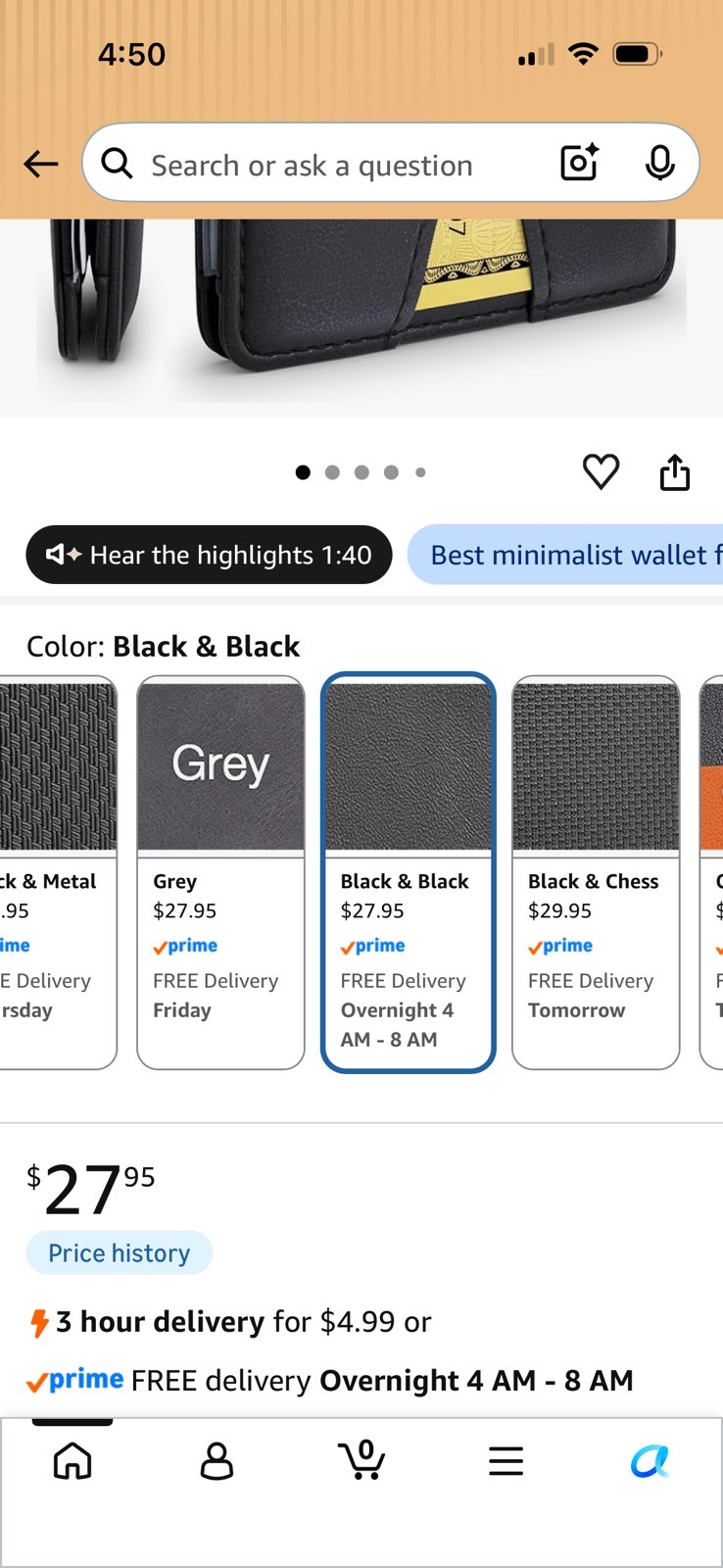New TRAVANDO AirTag* Wallet Mens with Money Clip Air Standard Size, Black