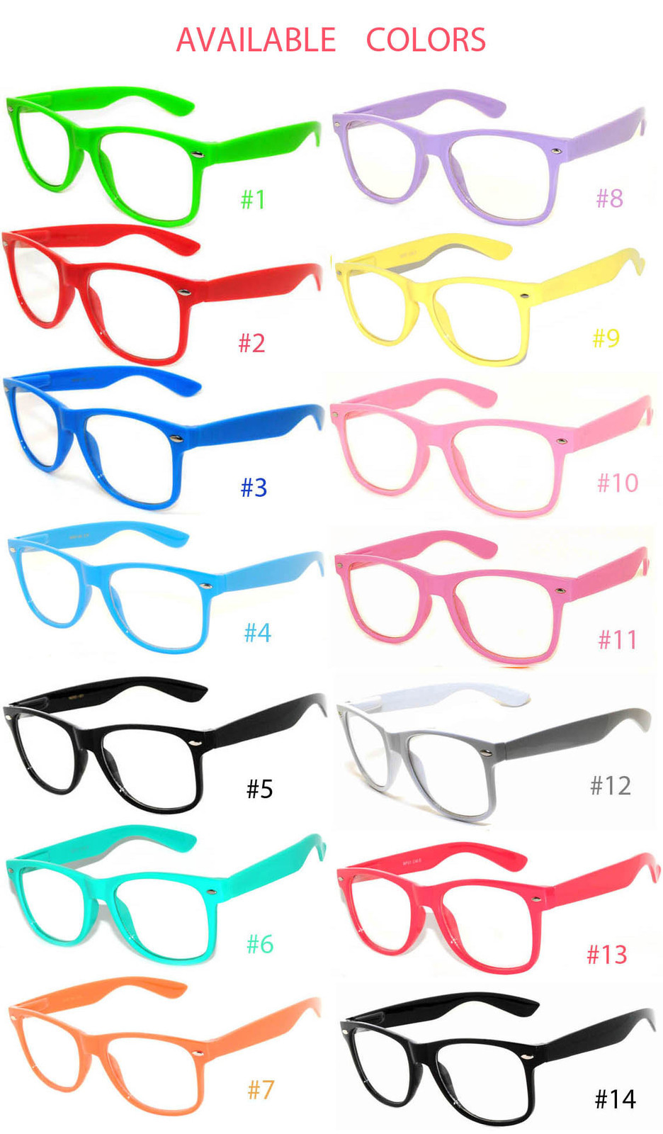 CLASSIC 80s 90s VINTAGE RETRO CLEAR LENS SUNGLASSES SHADES ORANGE FRAME GLASSES