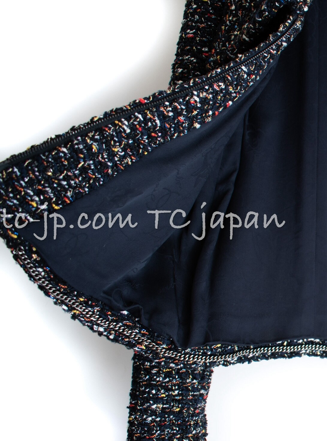 $4.8K CHANEL 15A Black Multicolor Cotton Zipper Fantasy Tweed Jacket 40 US8