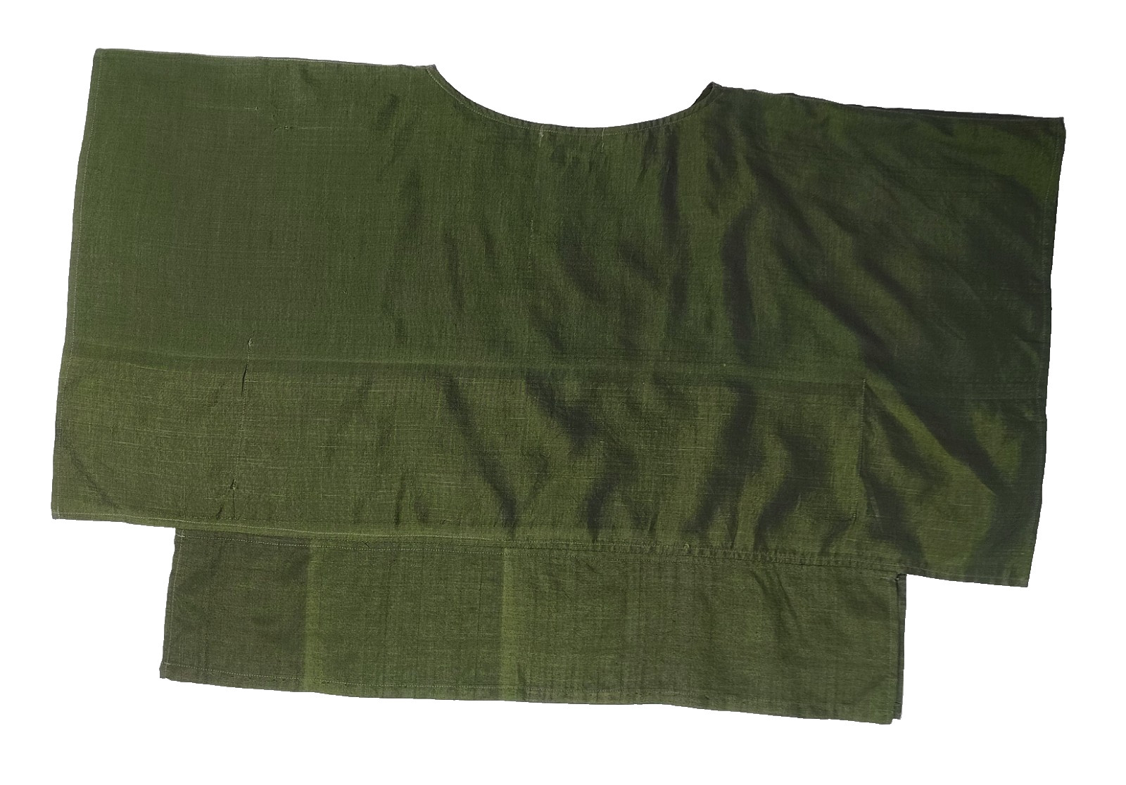 MACHIKO Top Green Silk Blend Asian Art to Wear Lagenlook One Size Kimono Blouse
