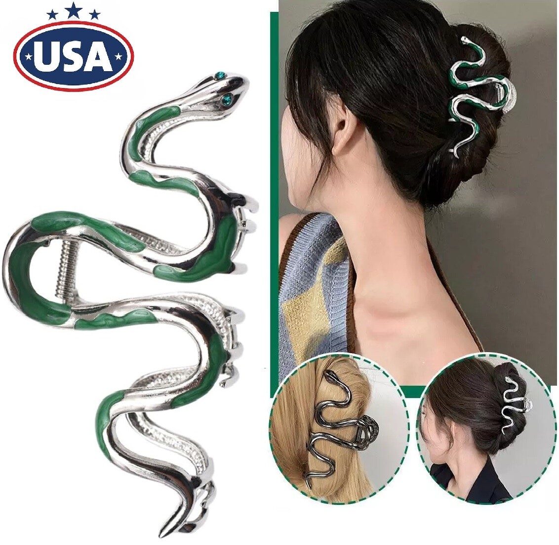 Snake Design Big Hair Claws Clips Halloween Gothic Women Hair Accessories Gift